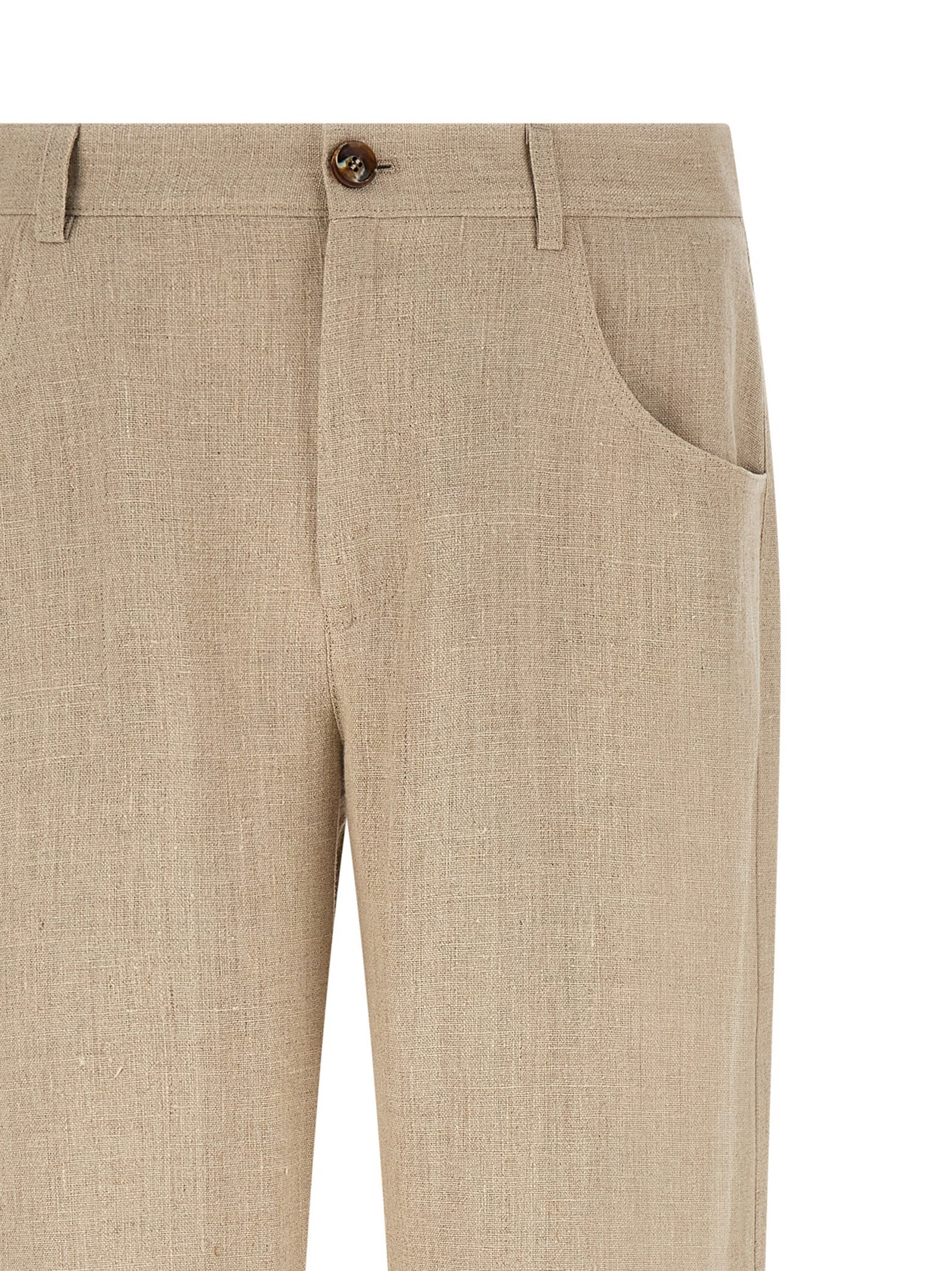 SÉFR Beige Linen Casual Men's Pants