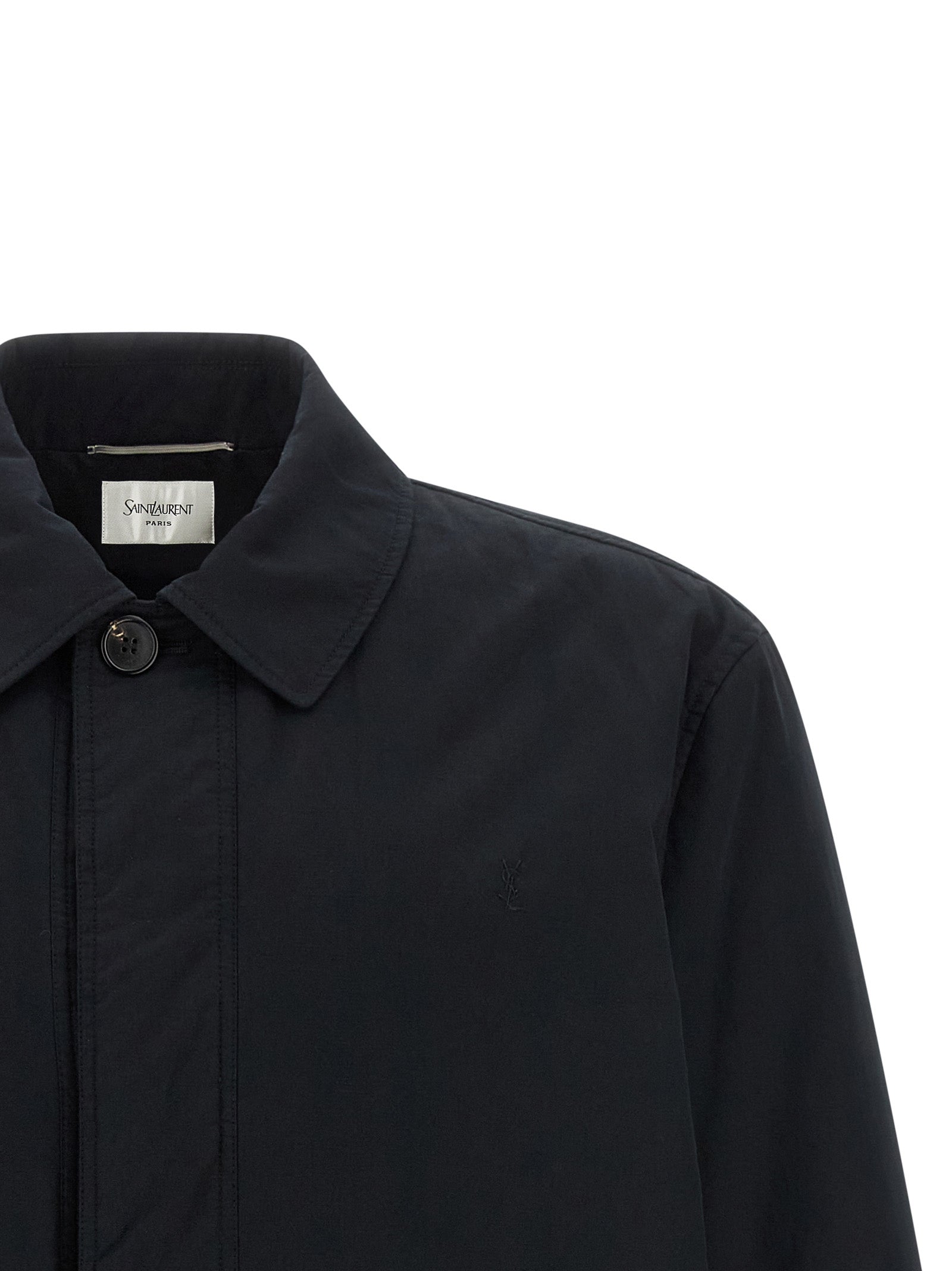 Saint Laurent Black Cotton Shell Men's Jacket