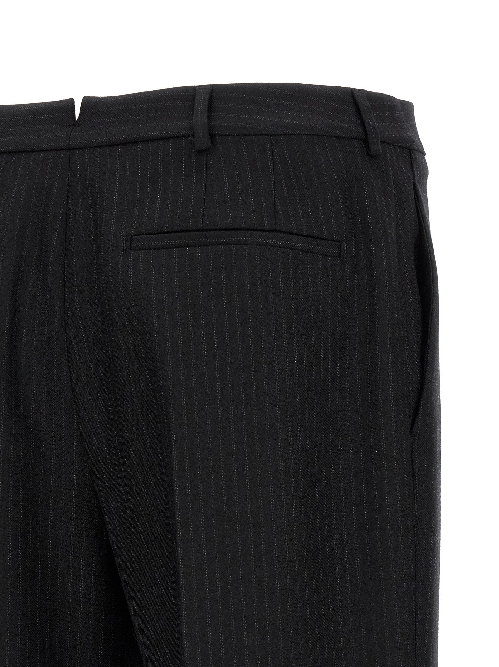 Saint Laurent Black Wool Dress Men's Pants