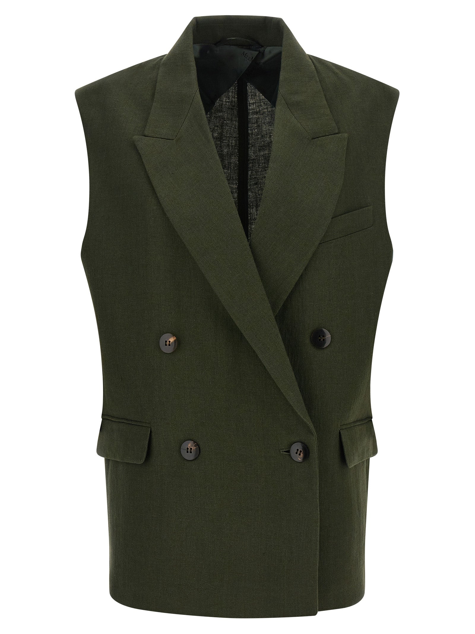 Max Mara Bicolor Linen Sleeveless Women's Jacket