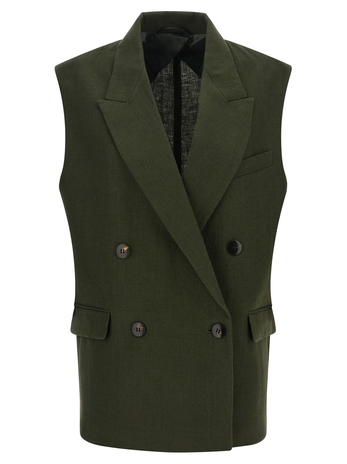 Max Mara Bicolor Linen Sleeveless Women's Jacket