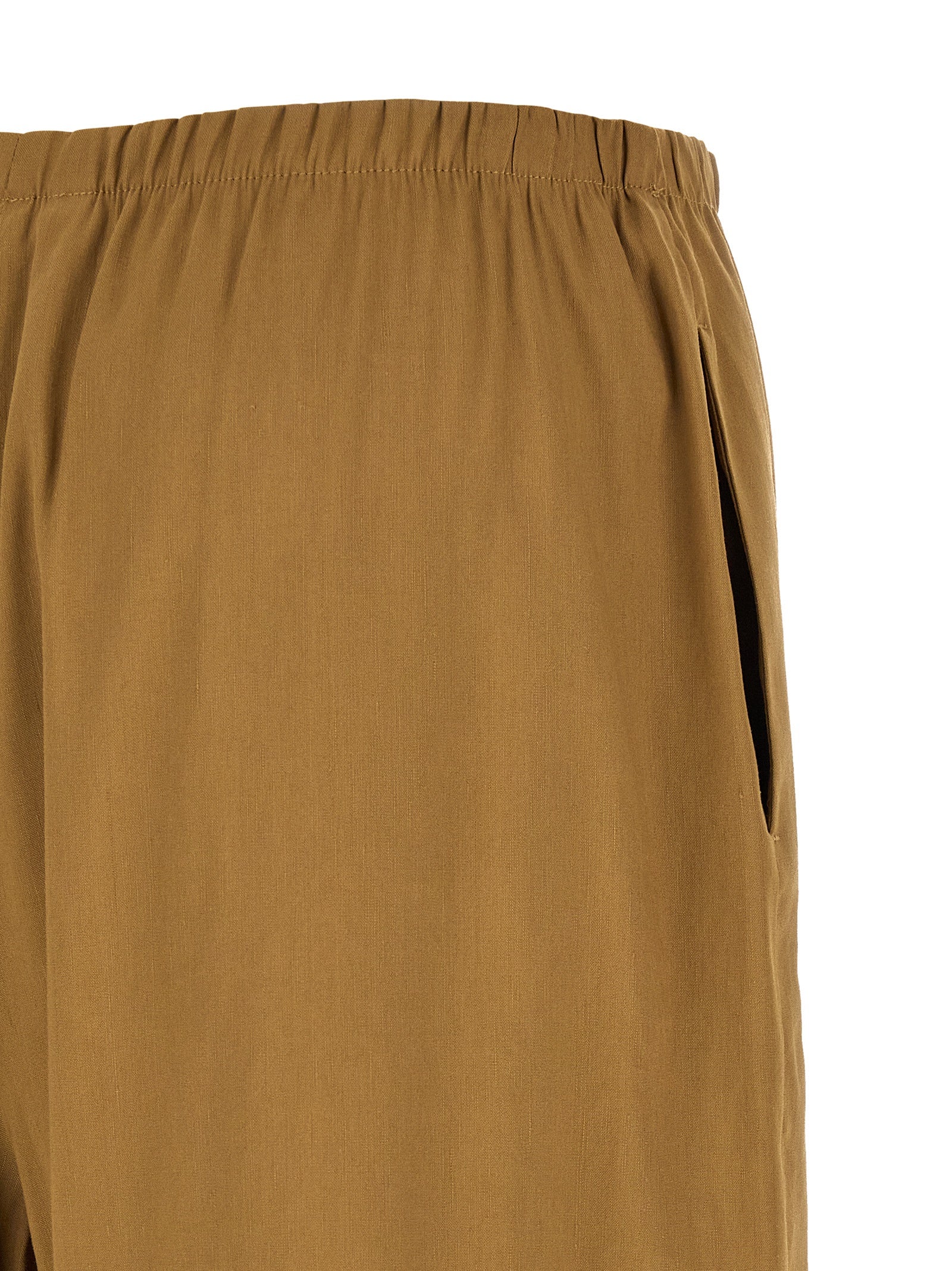 Max Mara Beige Linen Casual Women's Pants