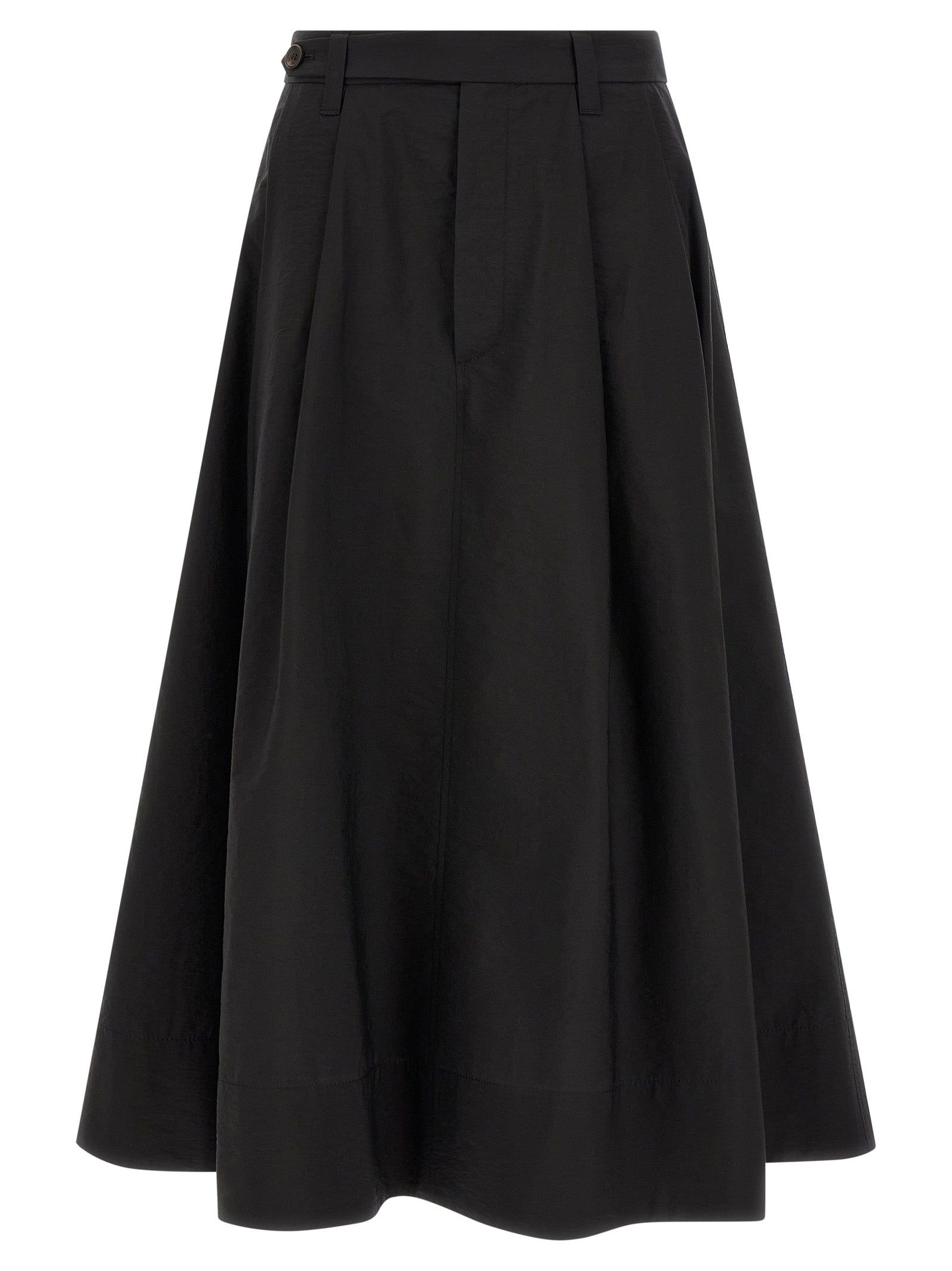 Brunello Cucinelli Black Cotton Midi Women's Skirt