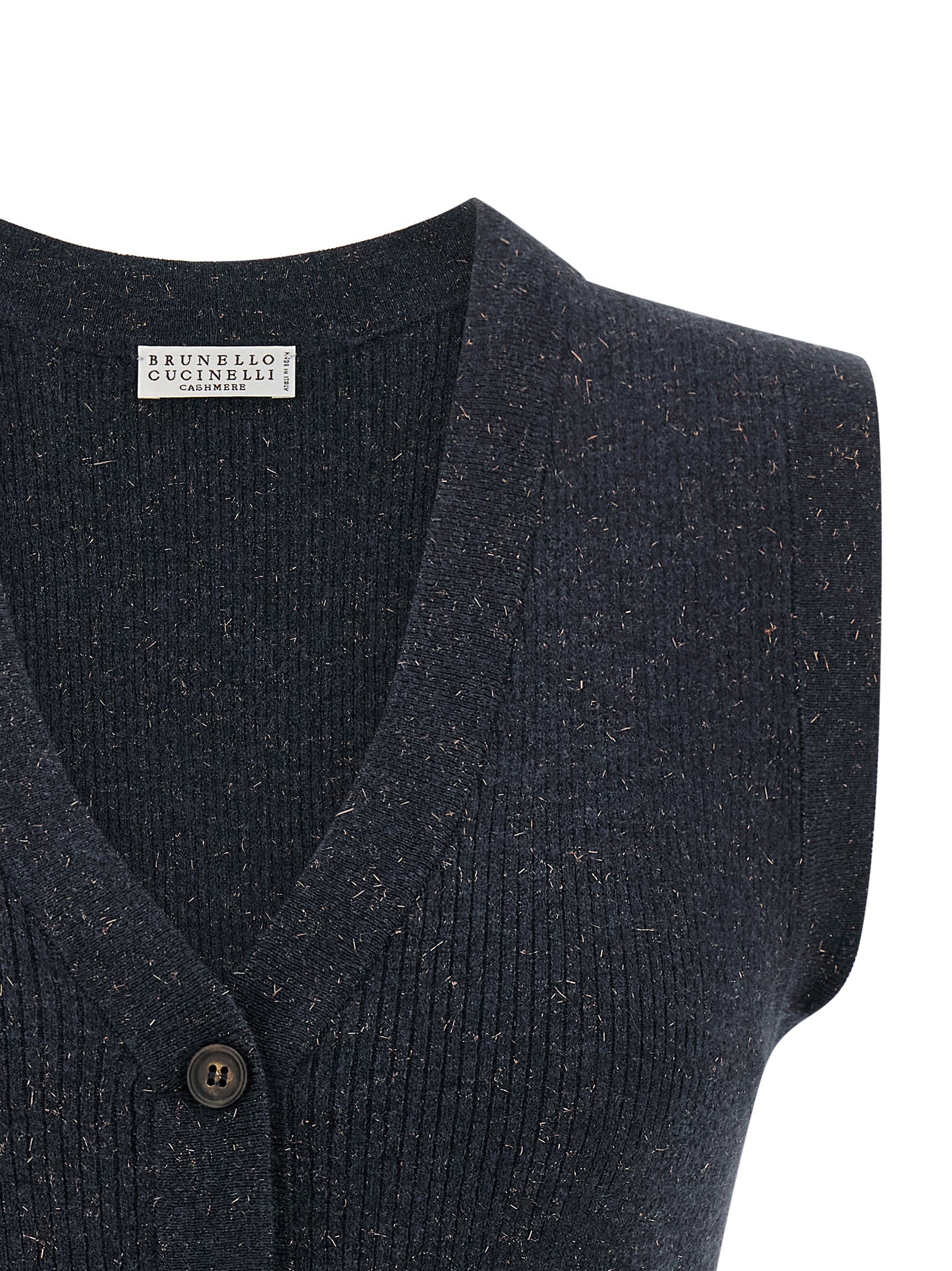 Brunello Cucinelli Blue Cashmere Sleeveless Women's Jacket