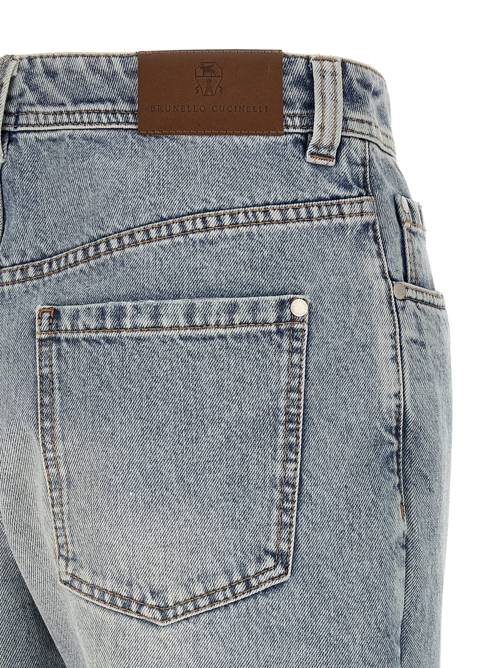 Brunello Cucinelli Blue Cotton Tapered Women's Jeans
