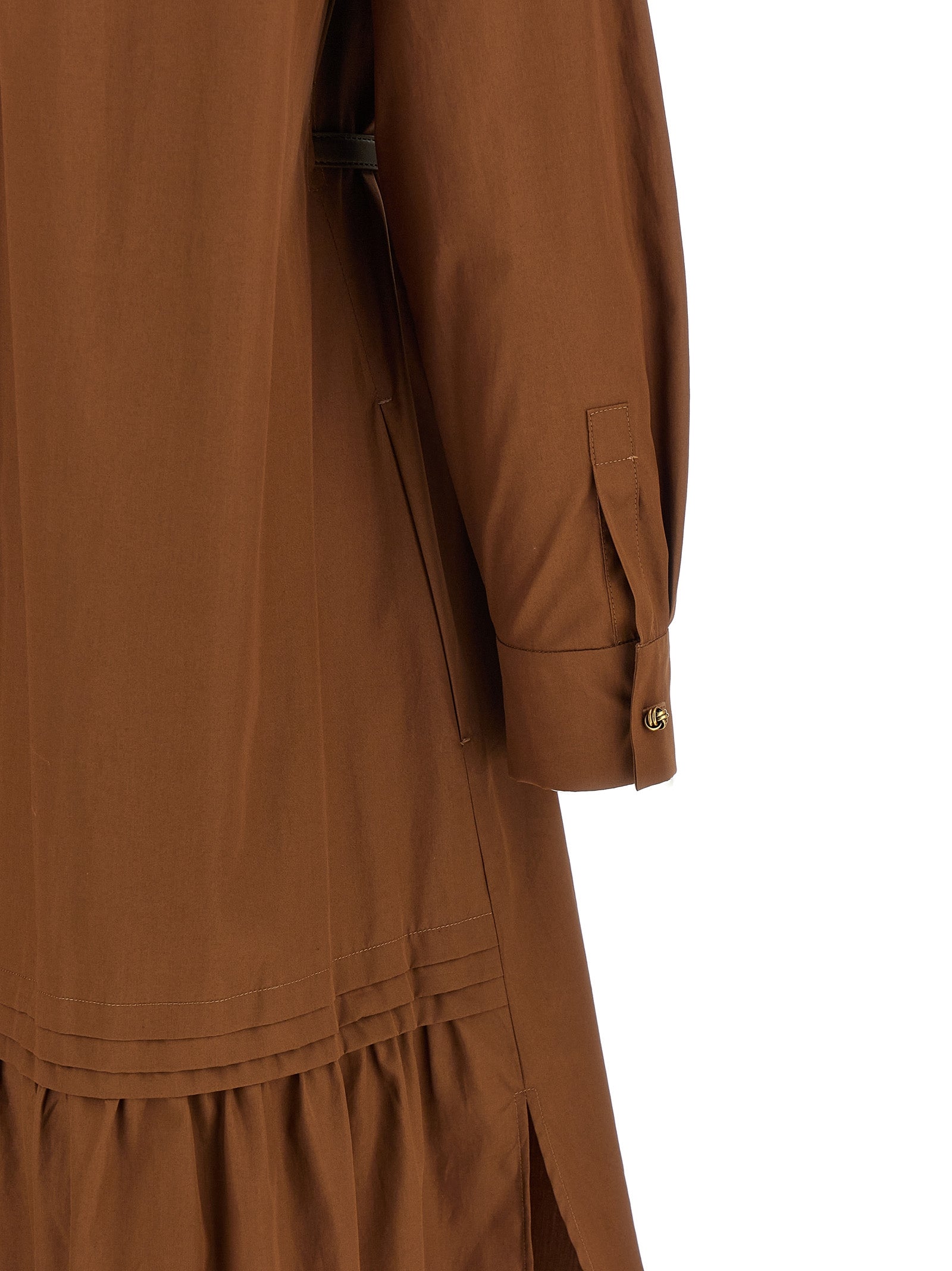 Max Mara Brown Cotton Long Women's Dress