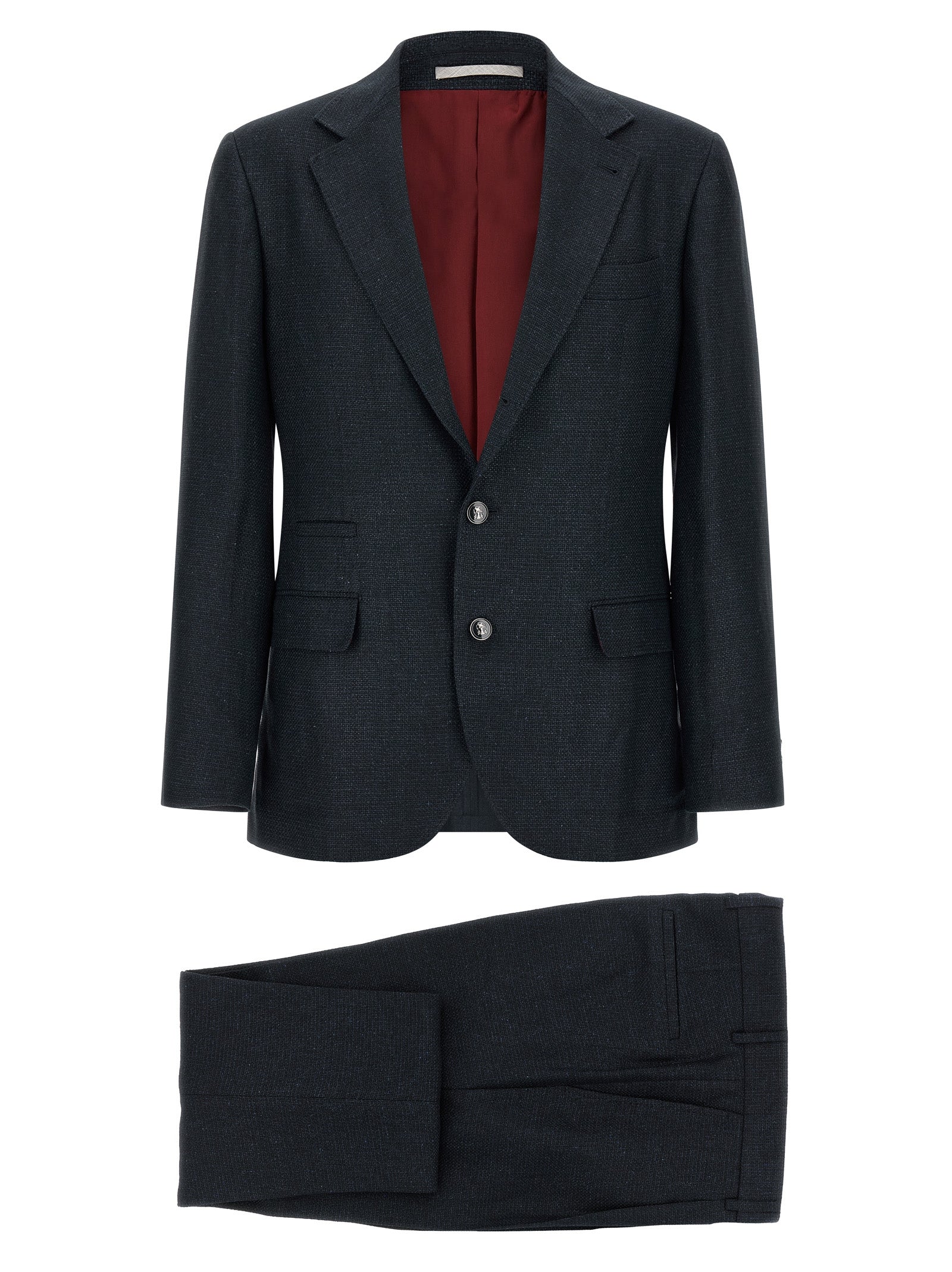 Brunello Cucinelli Blue Silk Two-Piece Men's Suit