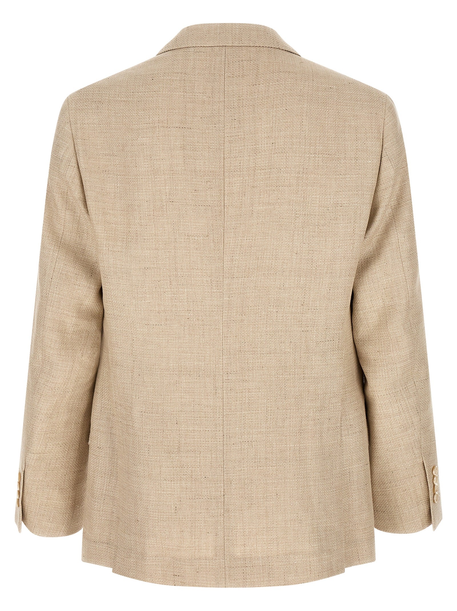 Brunello Cucinelli Beige Silk Two-Piece Men's Suit