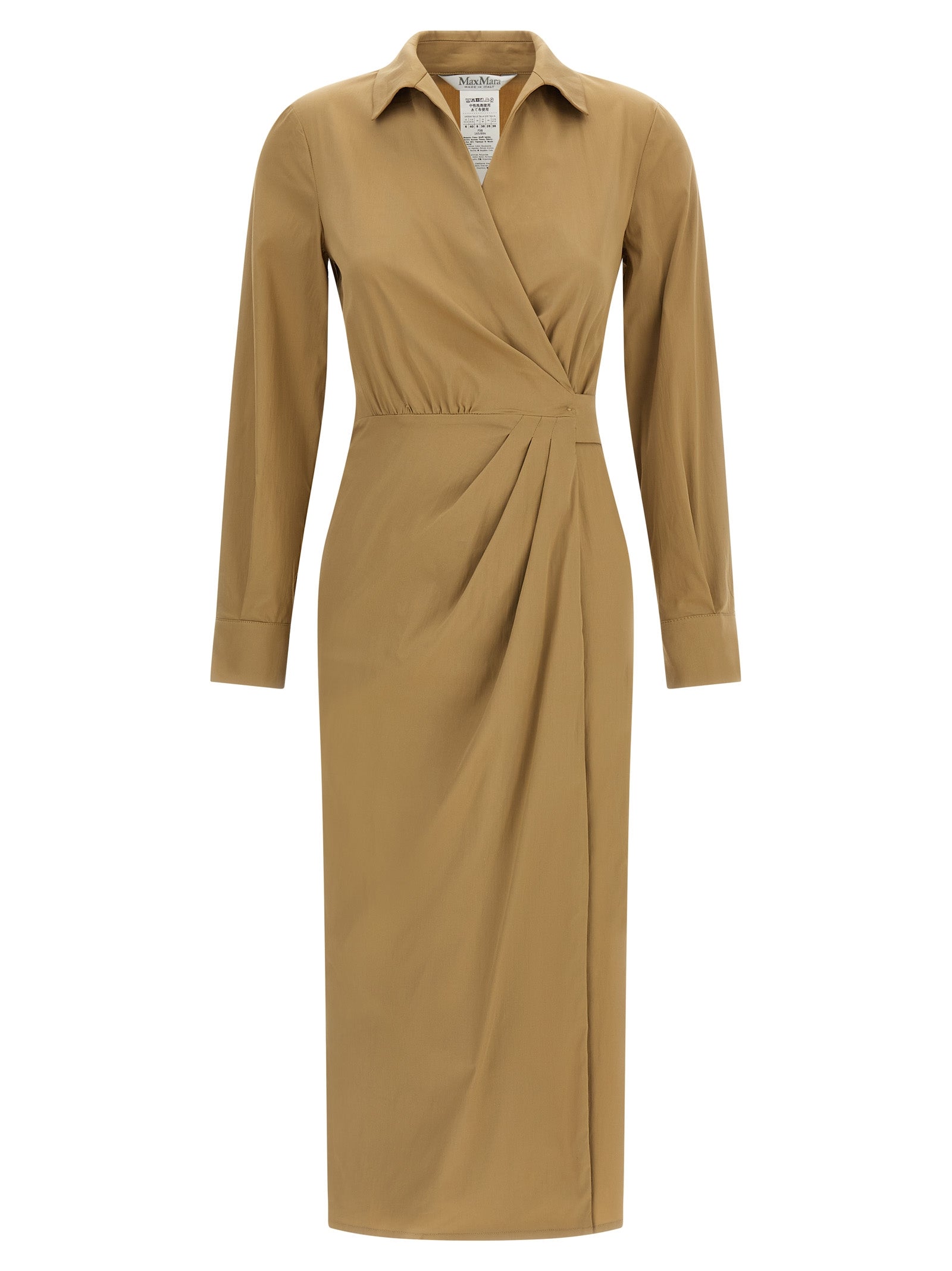 Max Mara Beige Cotton Midi Women's Dress