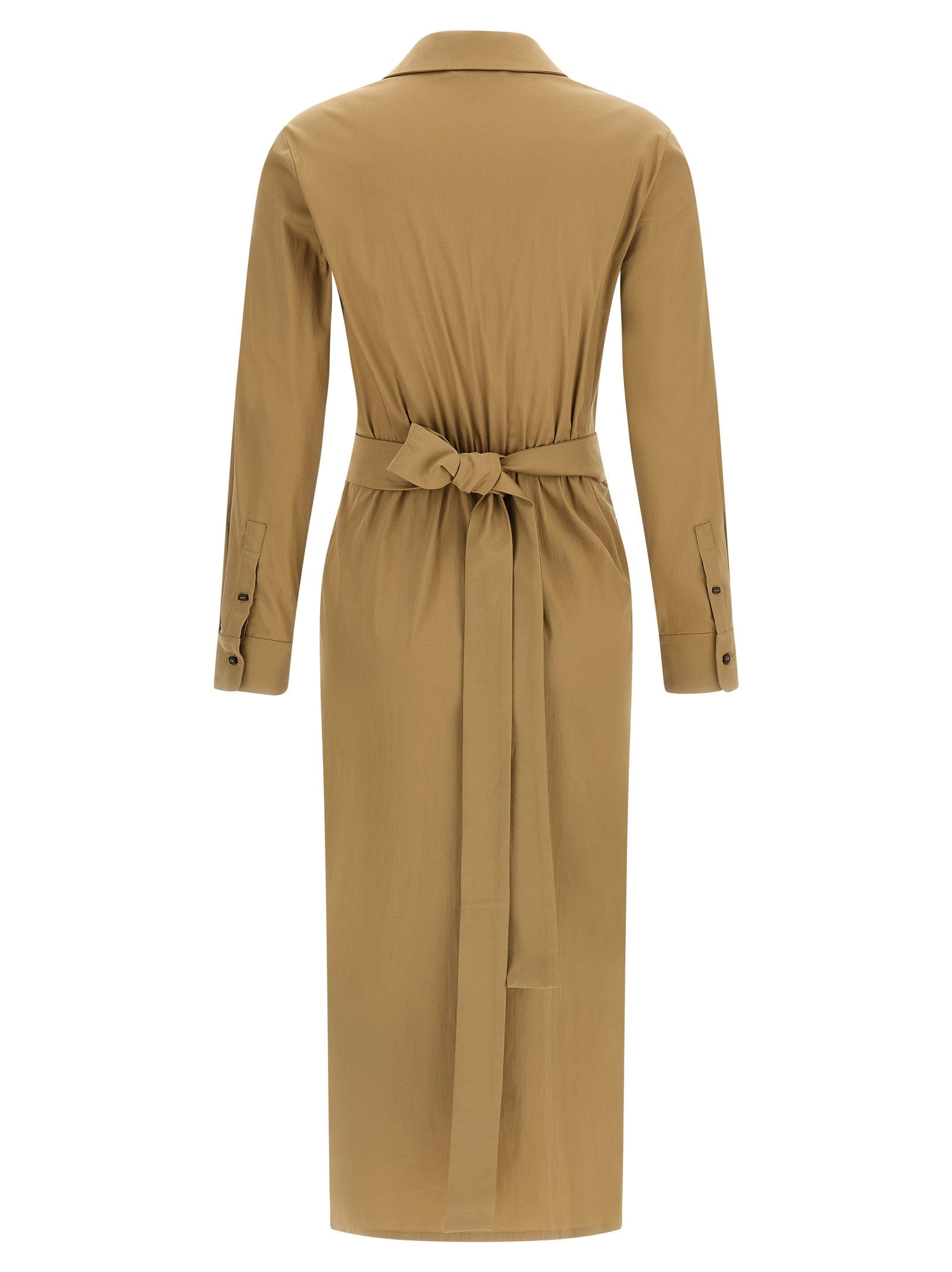 Max Mara Beige Cotton Midi Women's Dress