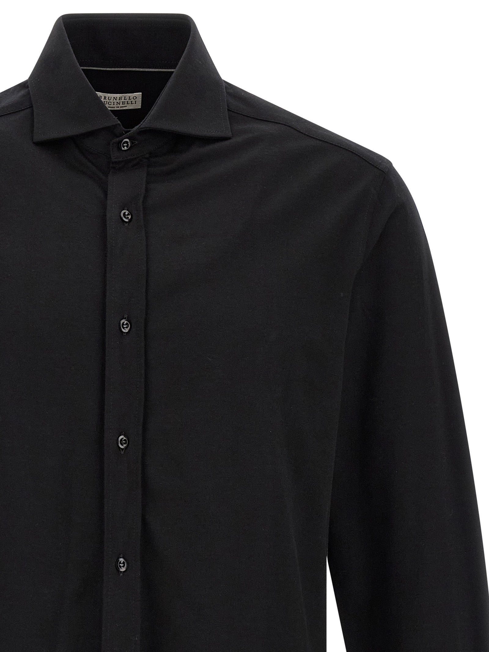 Brunello Cucinelli Black Cotton Men's Blouse
