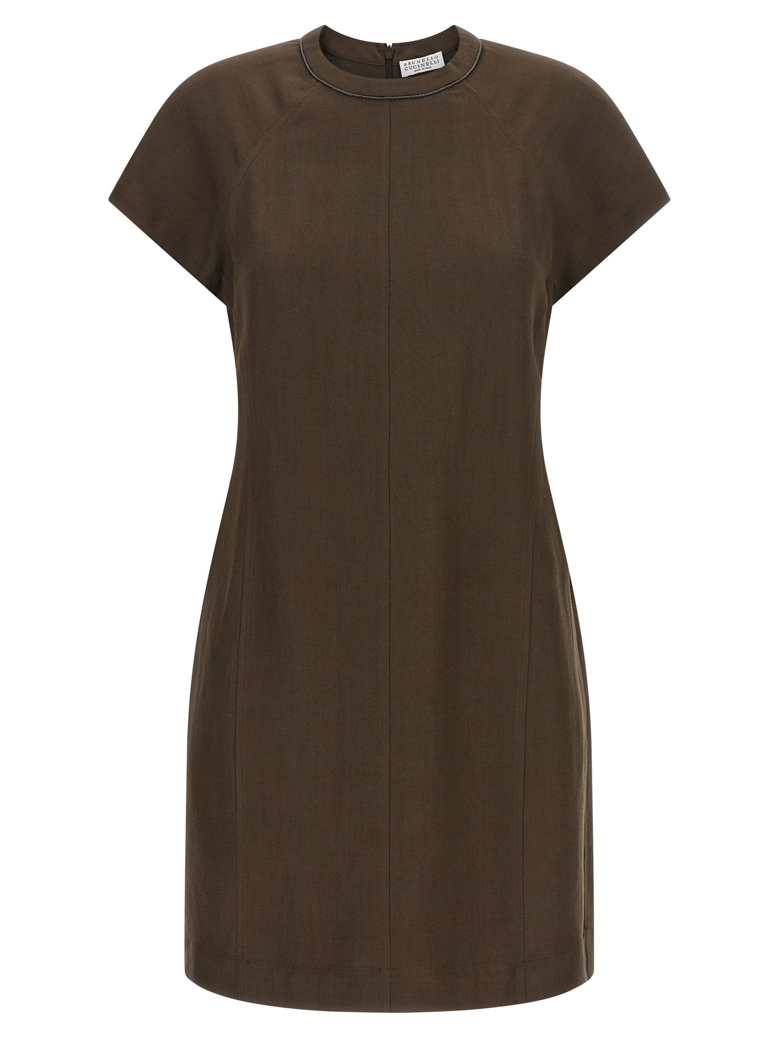 Brunello Cucinelli Brown Viscose Short Women's Dress
