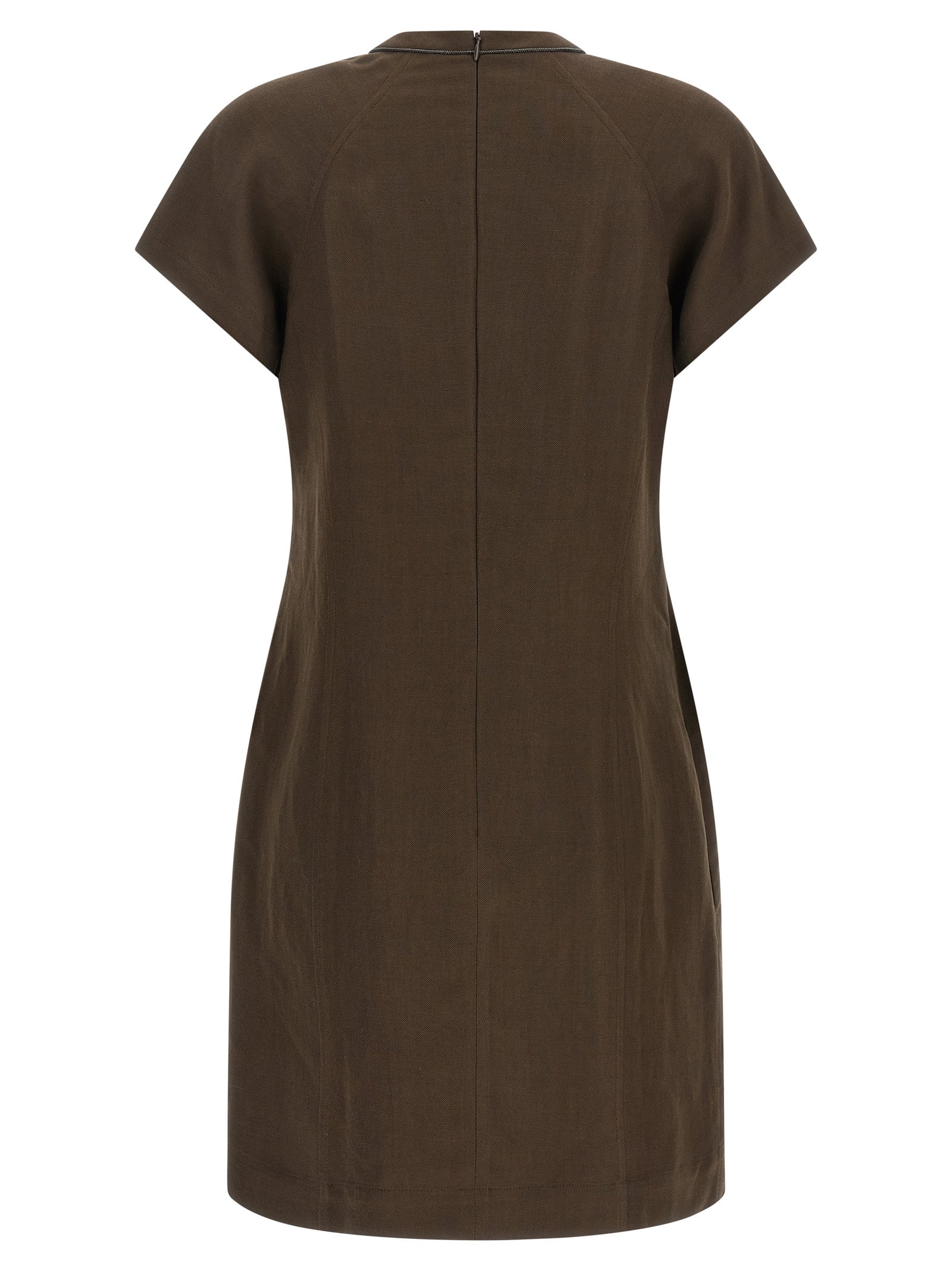 Brunello Cucinelli Brown Viscose Short Women's Dress