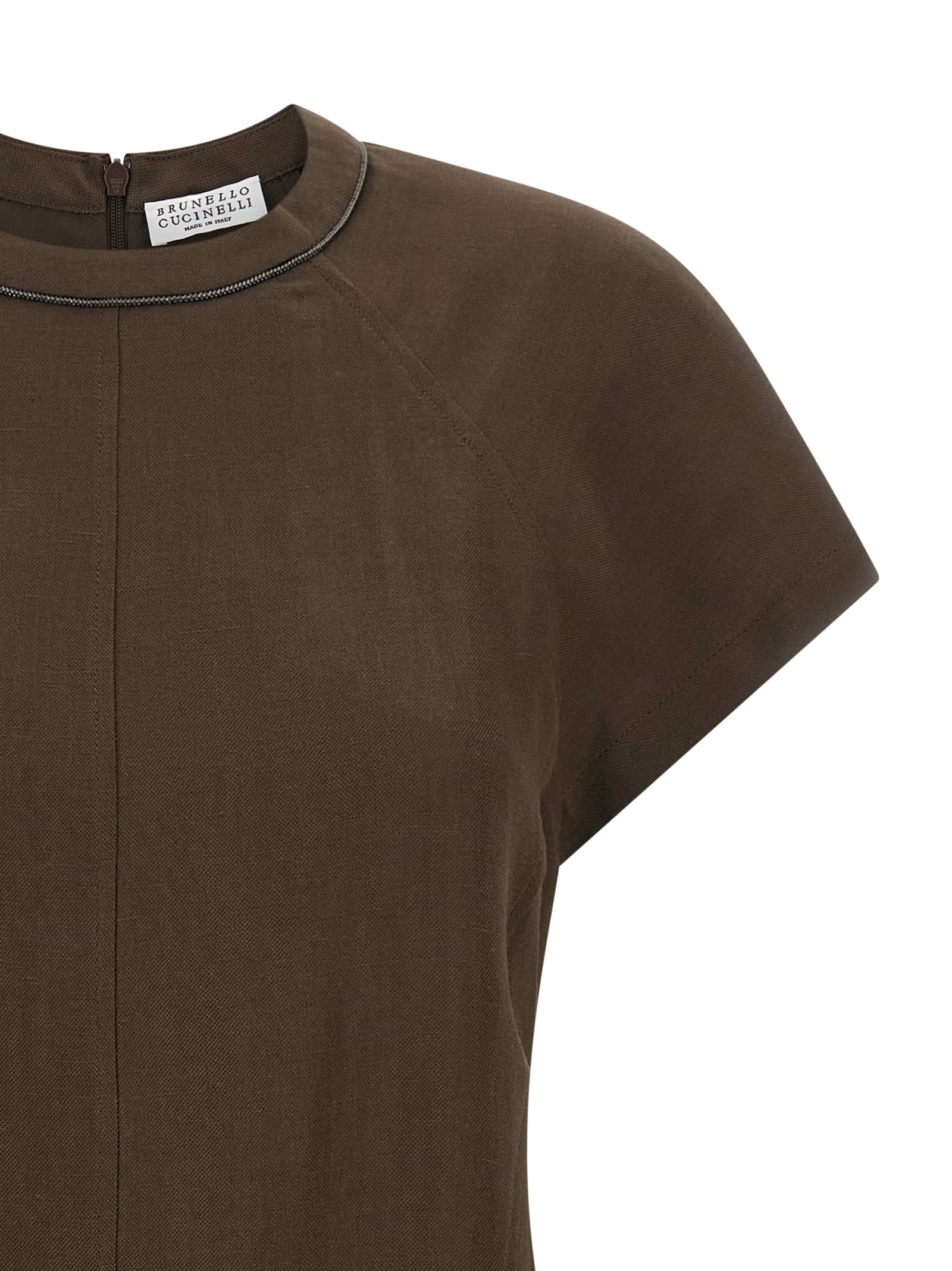 Brunello Cucinelli Brown Viscose Short Women's Dress