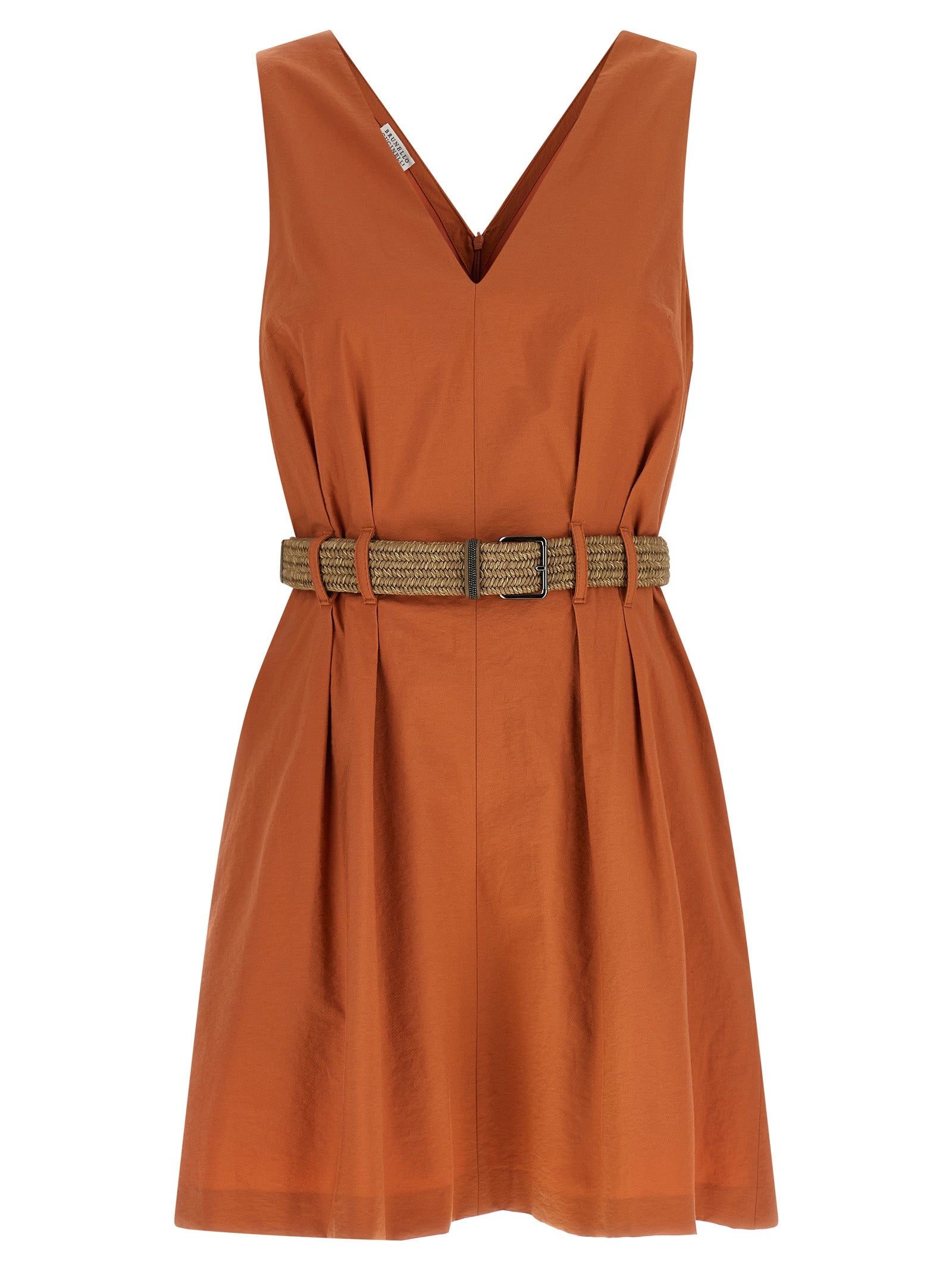 Brunello Cucinelli Orange Cotton Short Women's Dress