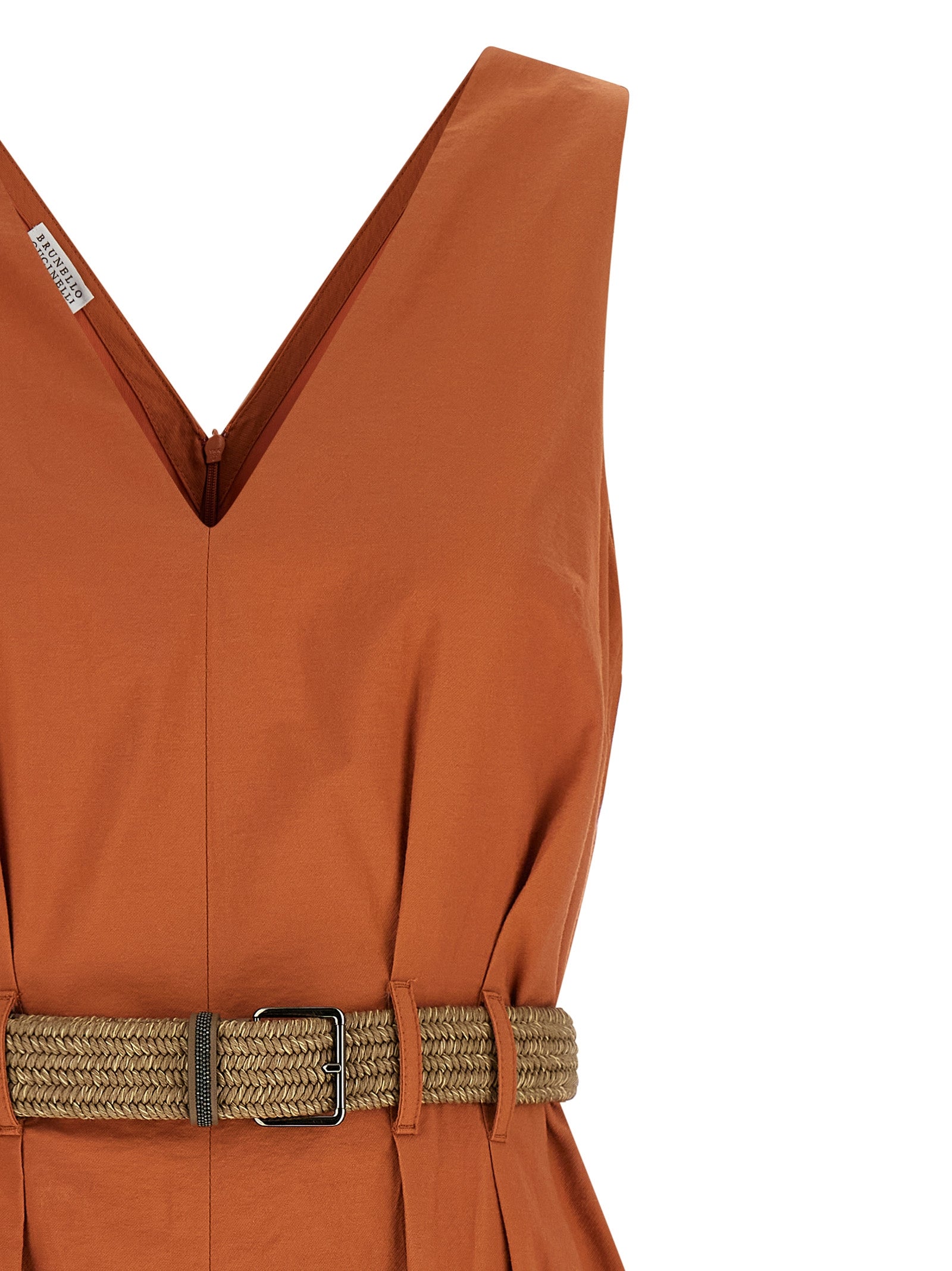 Brunello Cucinelli Orange Cotton Short Women's Dress