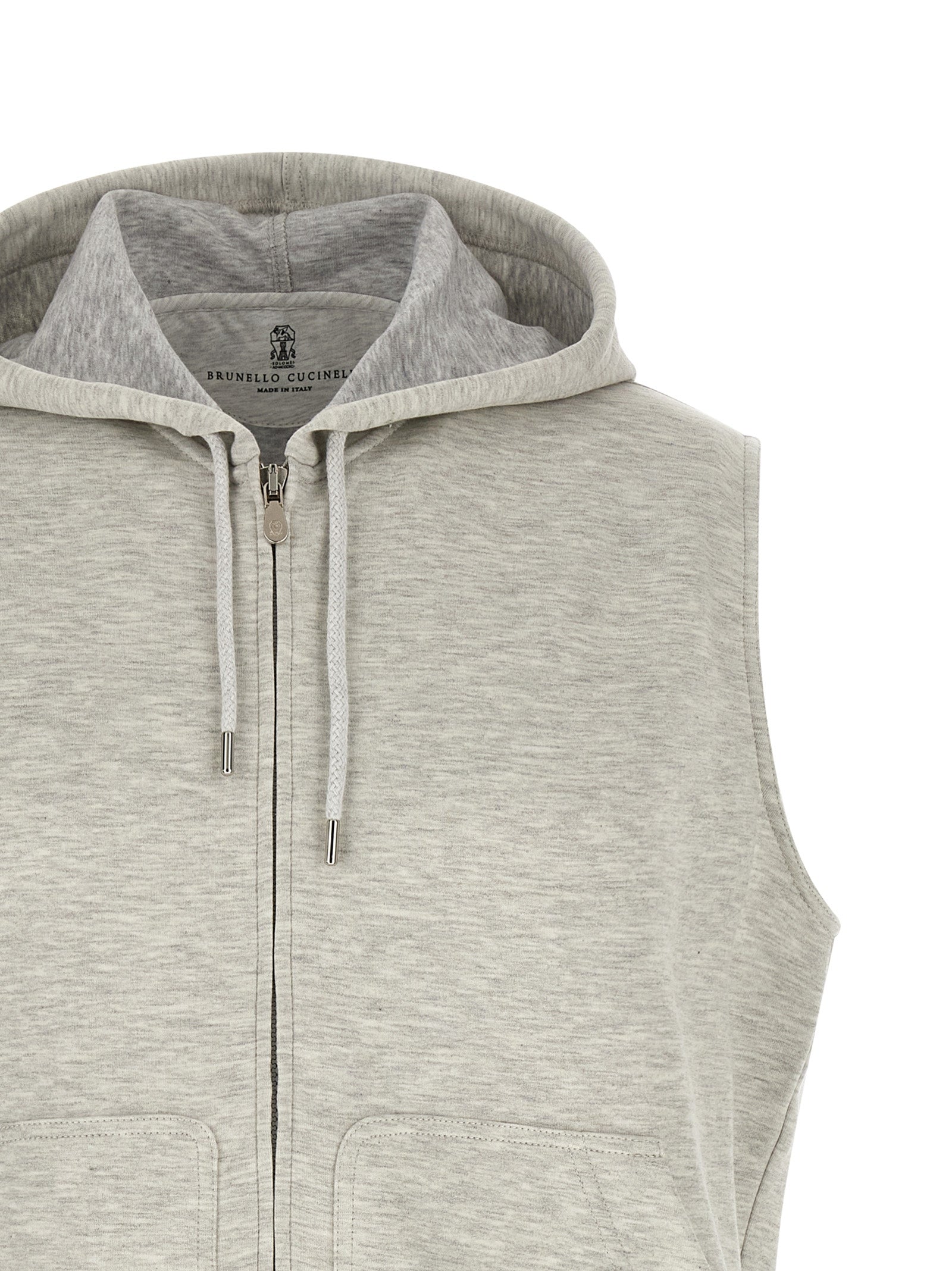 Brunello Cucinelli Gray Cotton Sleeveless Men's Jacket