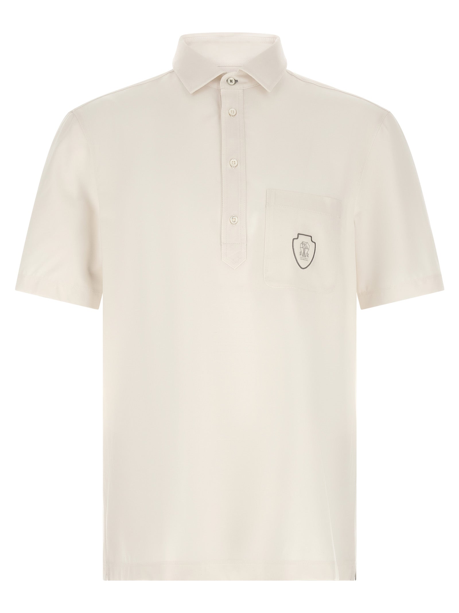Brunello Cucinelli White Virgin Wool Polo Men's Shirt