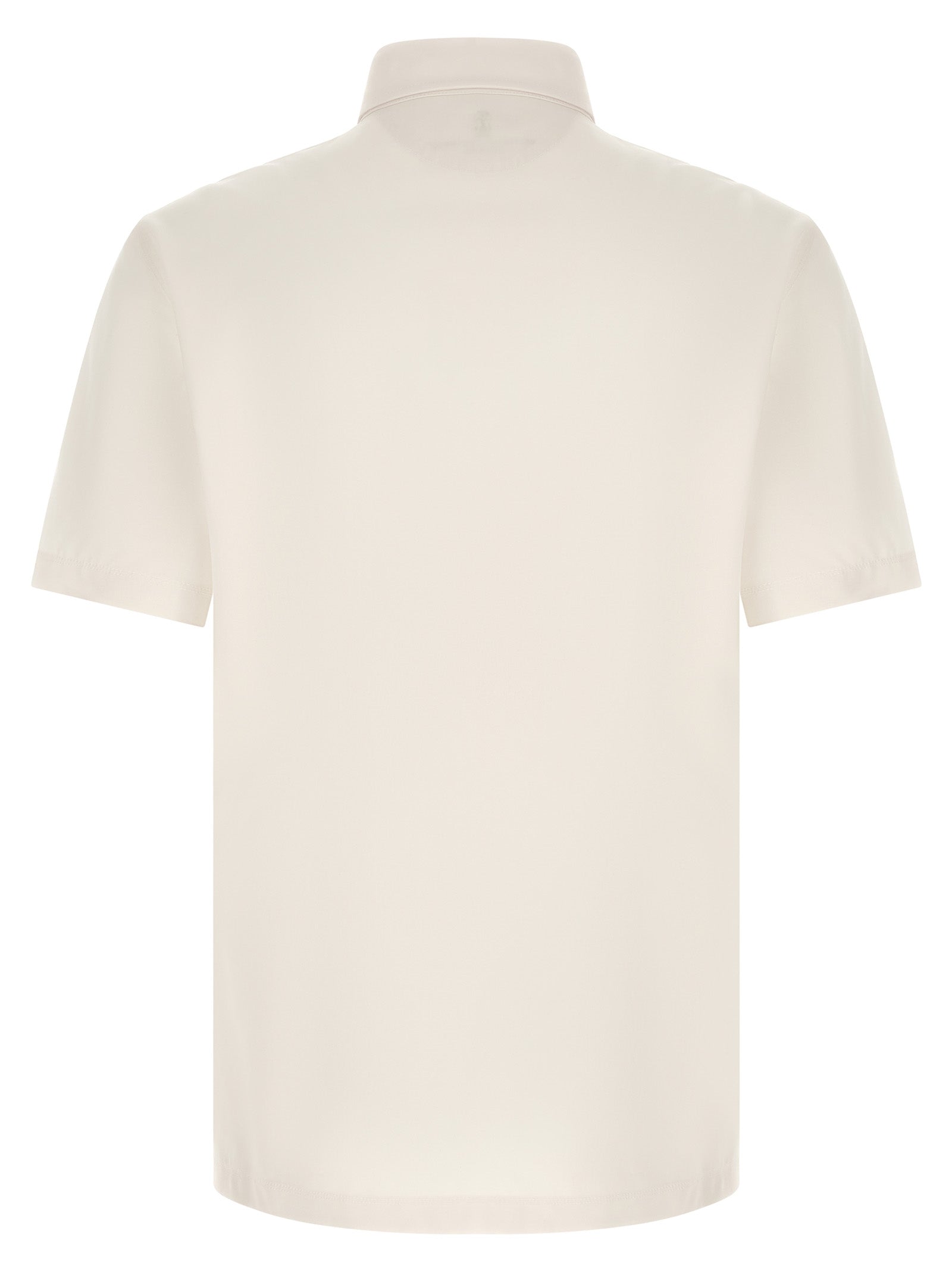 Brunello Cucinelli White Virgin Wool Polo Men's Shirt