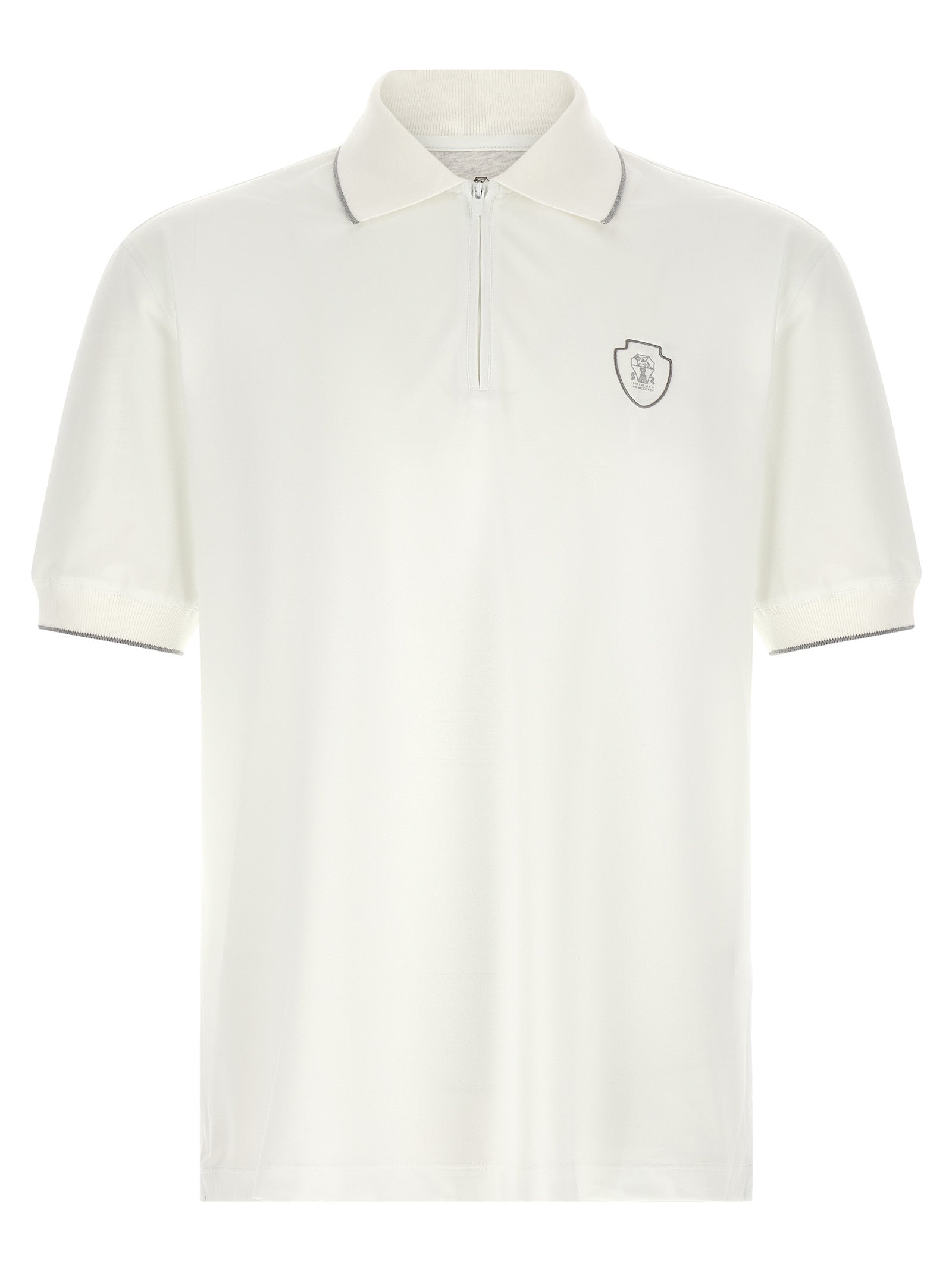Brunello Cucinelli White Polyamide Polo Men's Shirt