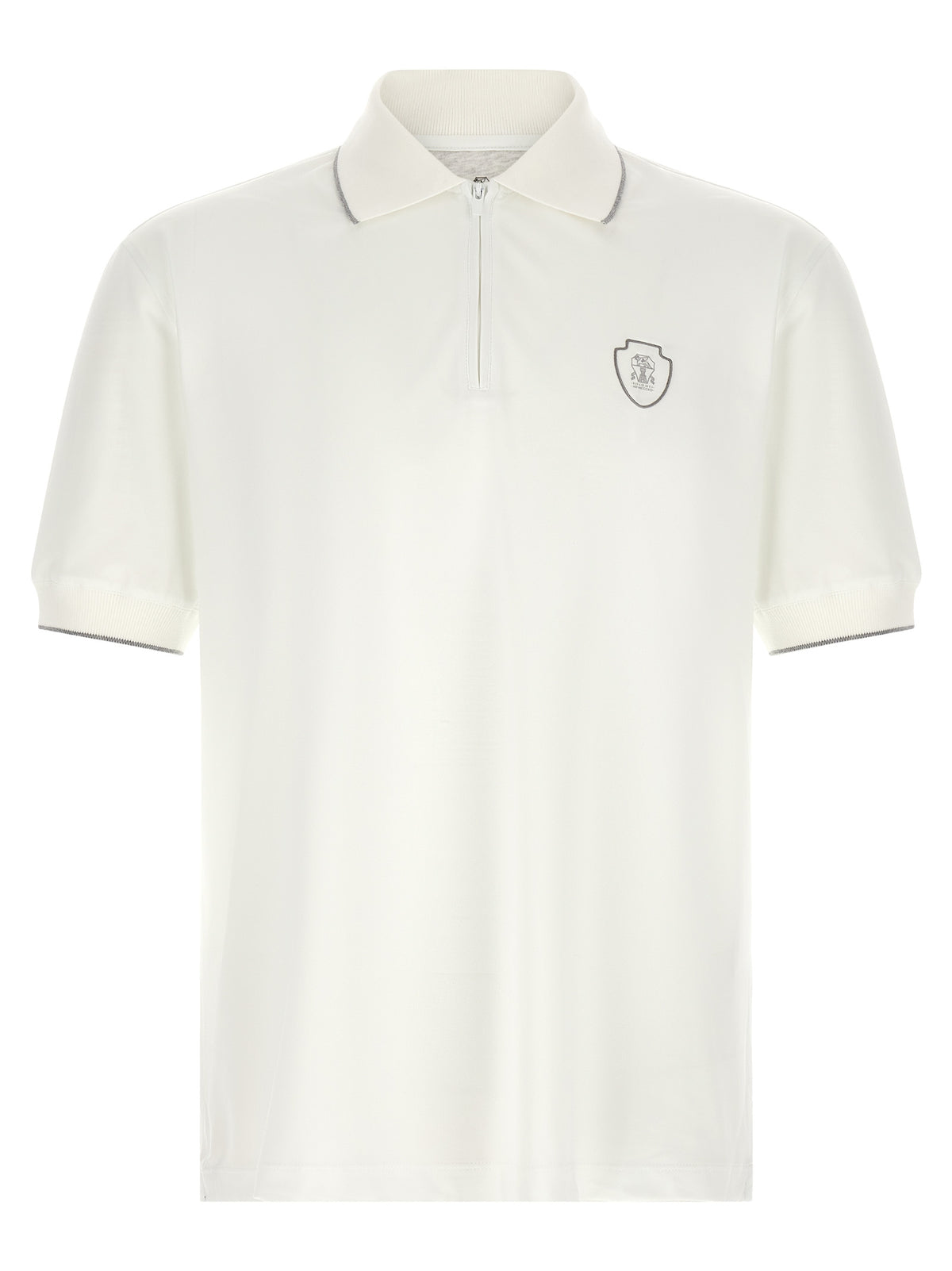 Brunello Cucinelli White Polyamide Polo Men's Shirt