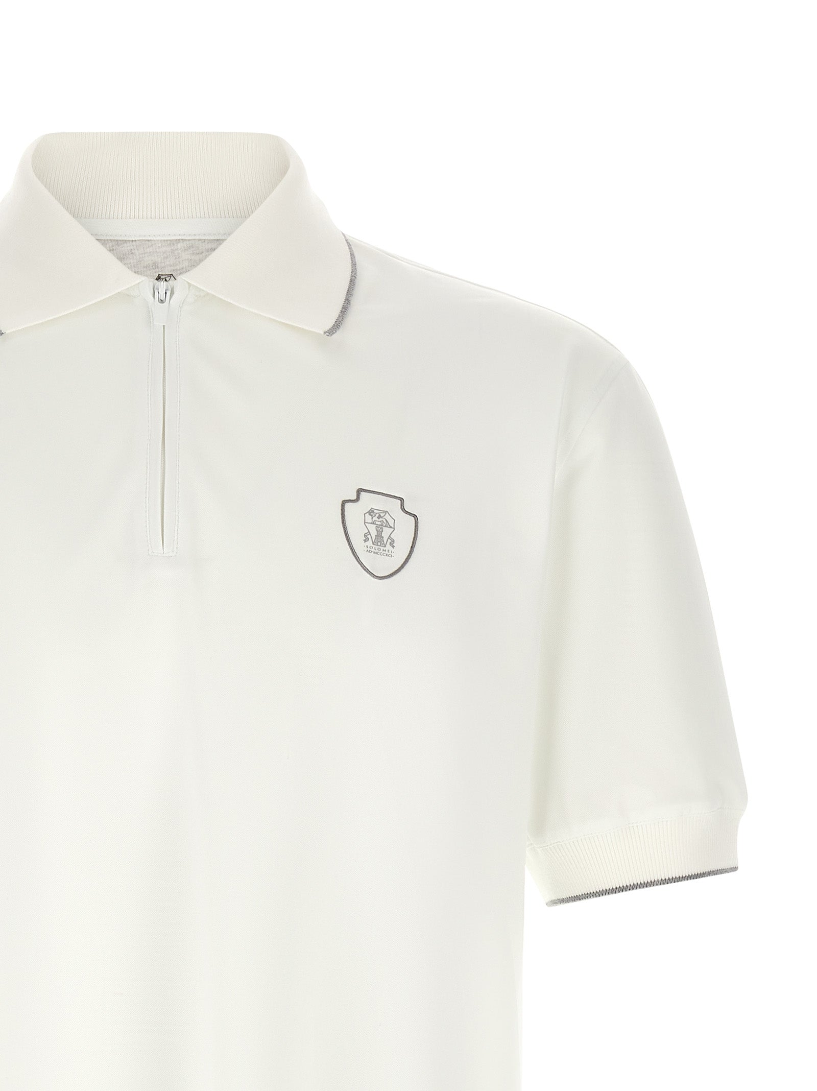 Brunello Cucinelli White Polyamide Polo Men's Shirt