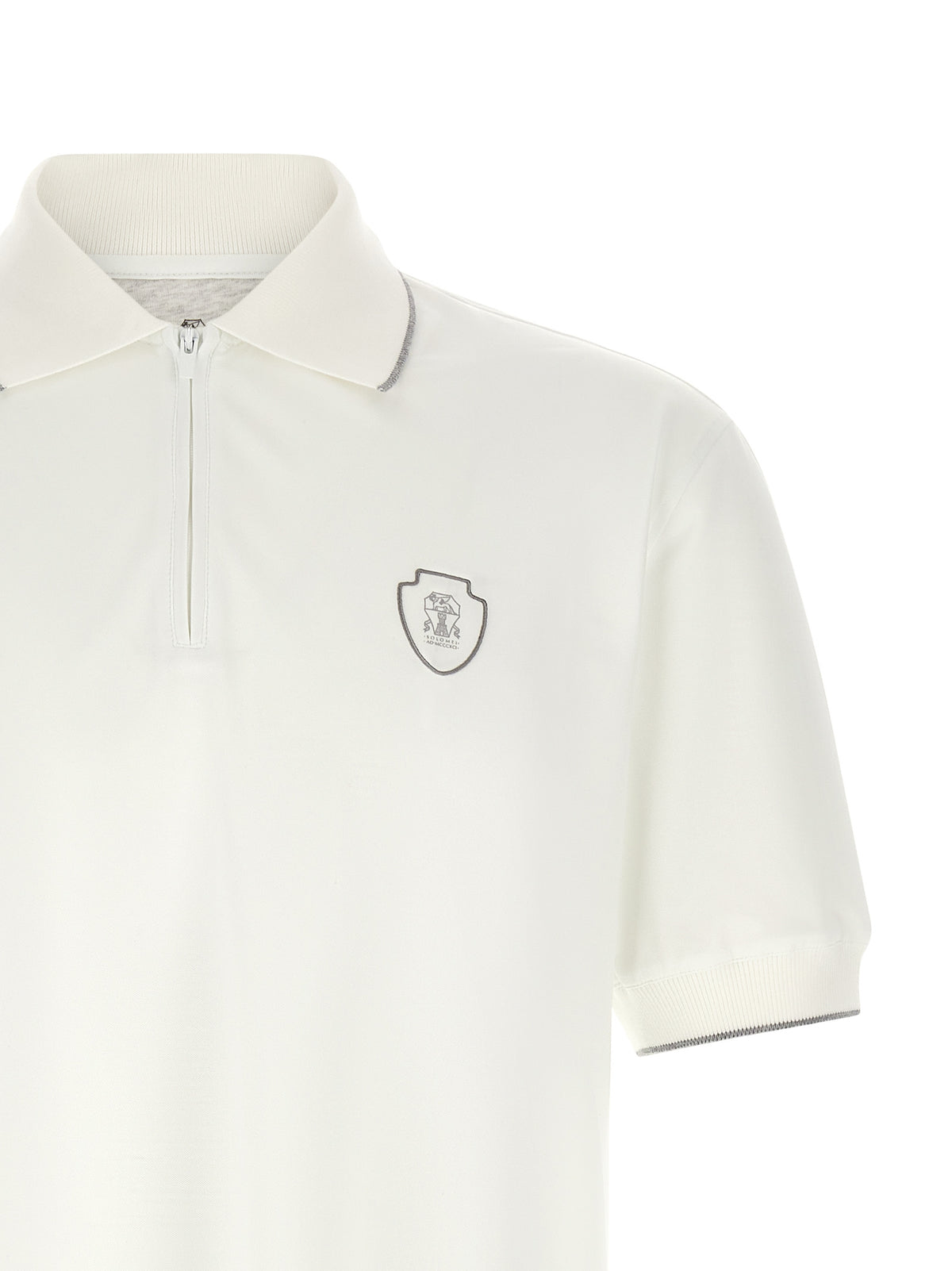 Brunello Cucinelli White Polyamide Polo Men's Shirt