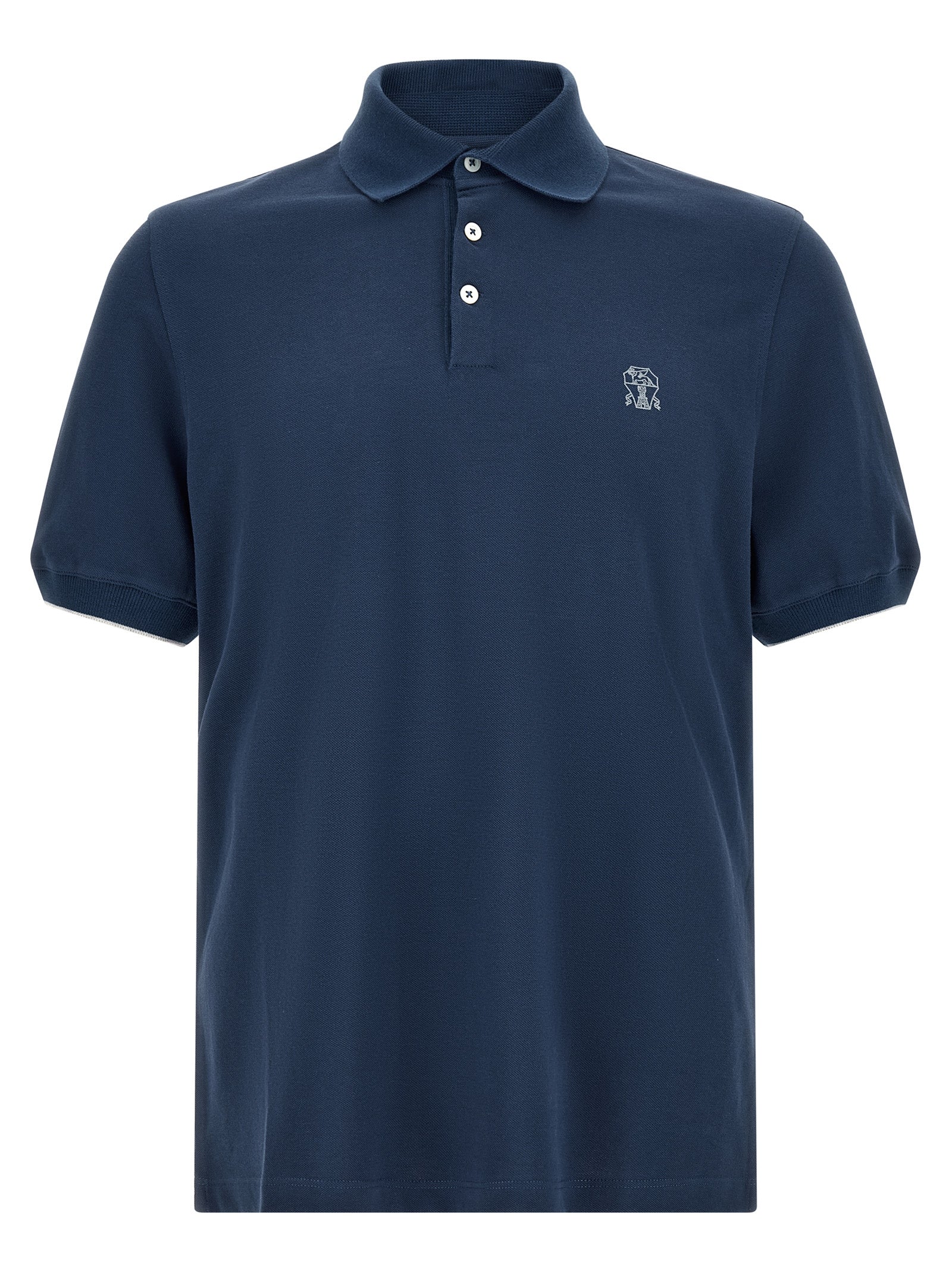Brunello Cucinelli Blue Cotton Polo Men's Shirt