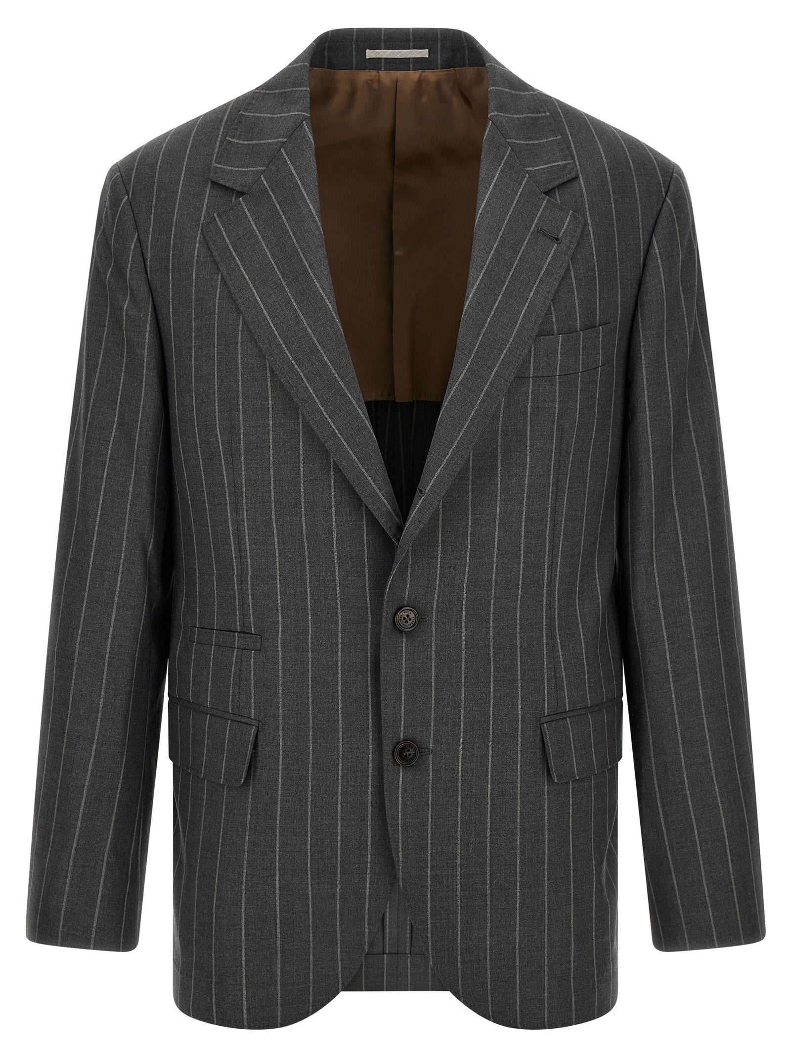 Brunello Cucinelli Gray Virgin Wool Men's Blazer