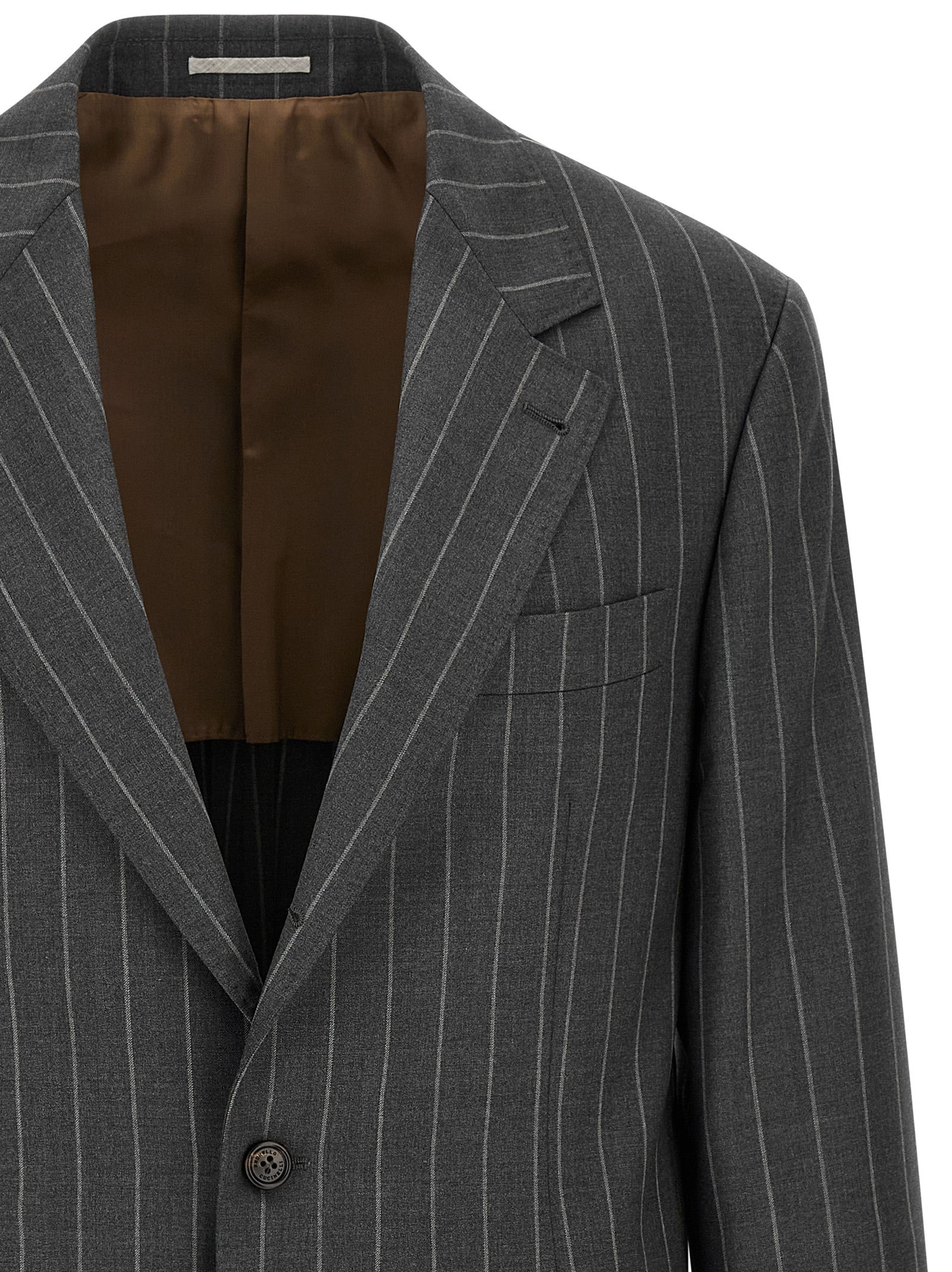 Brunello Cucinelli Gray Virgin Wool Men's Blazer