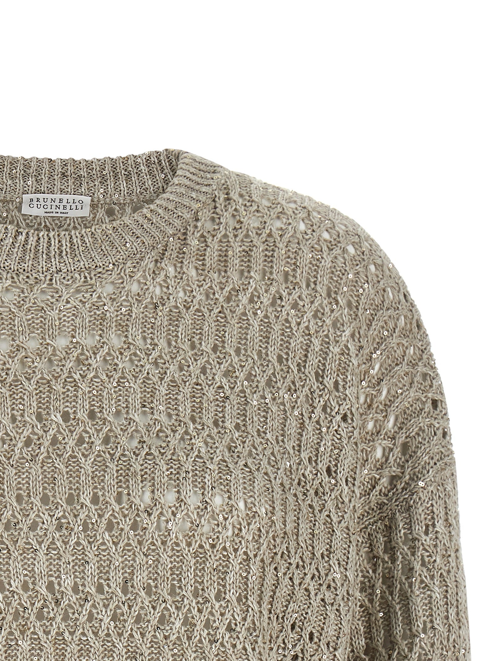Brunello Cucinelli Beige Linen Women's Cardigan