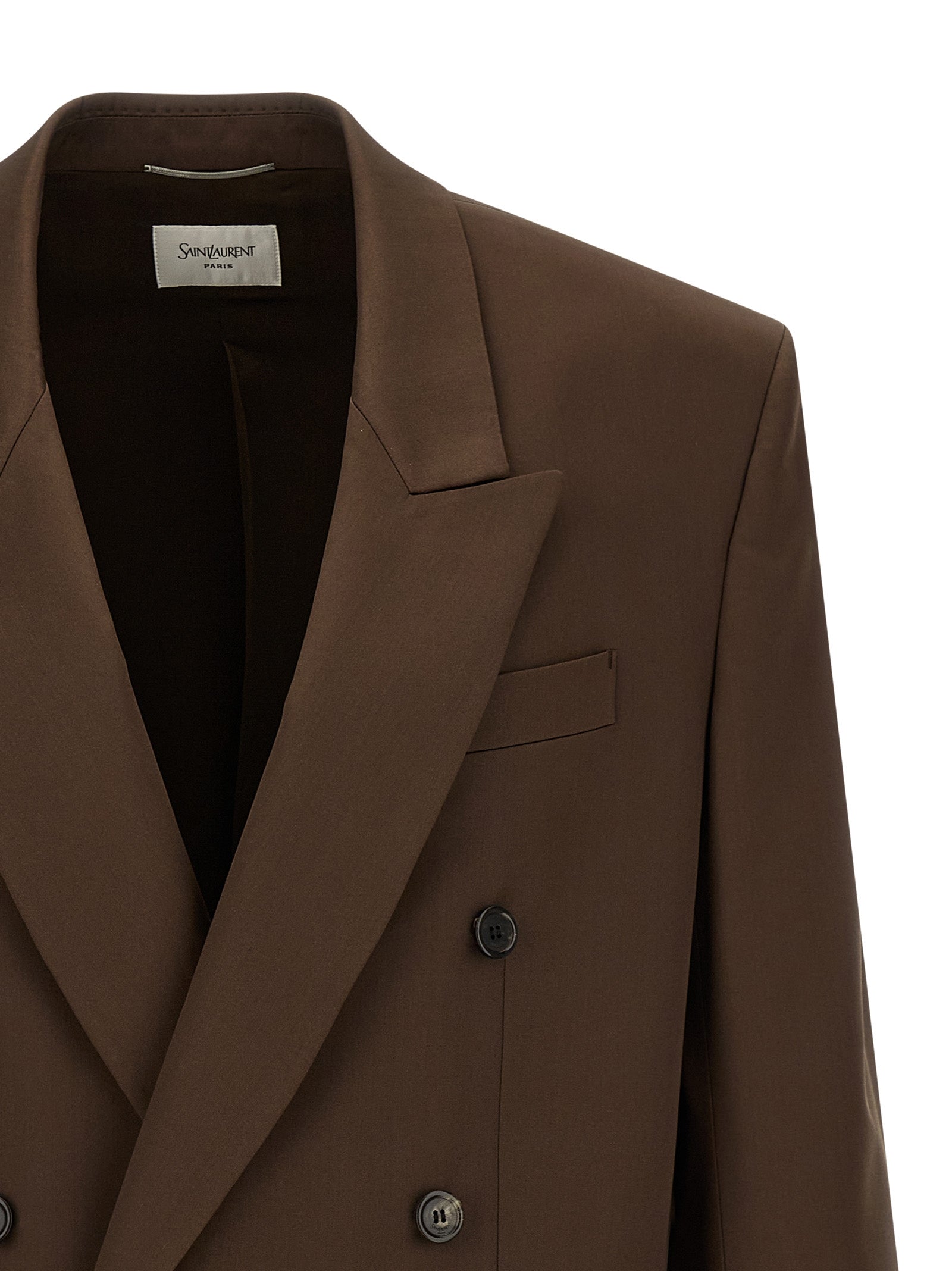 Saint Laurent Brown Silk Men's Blazer