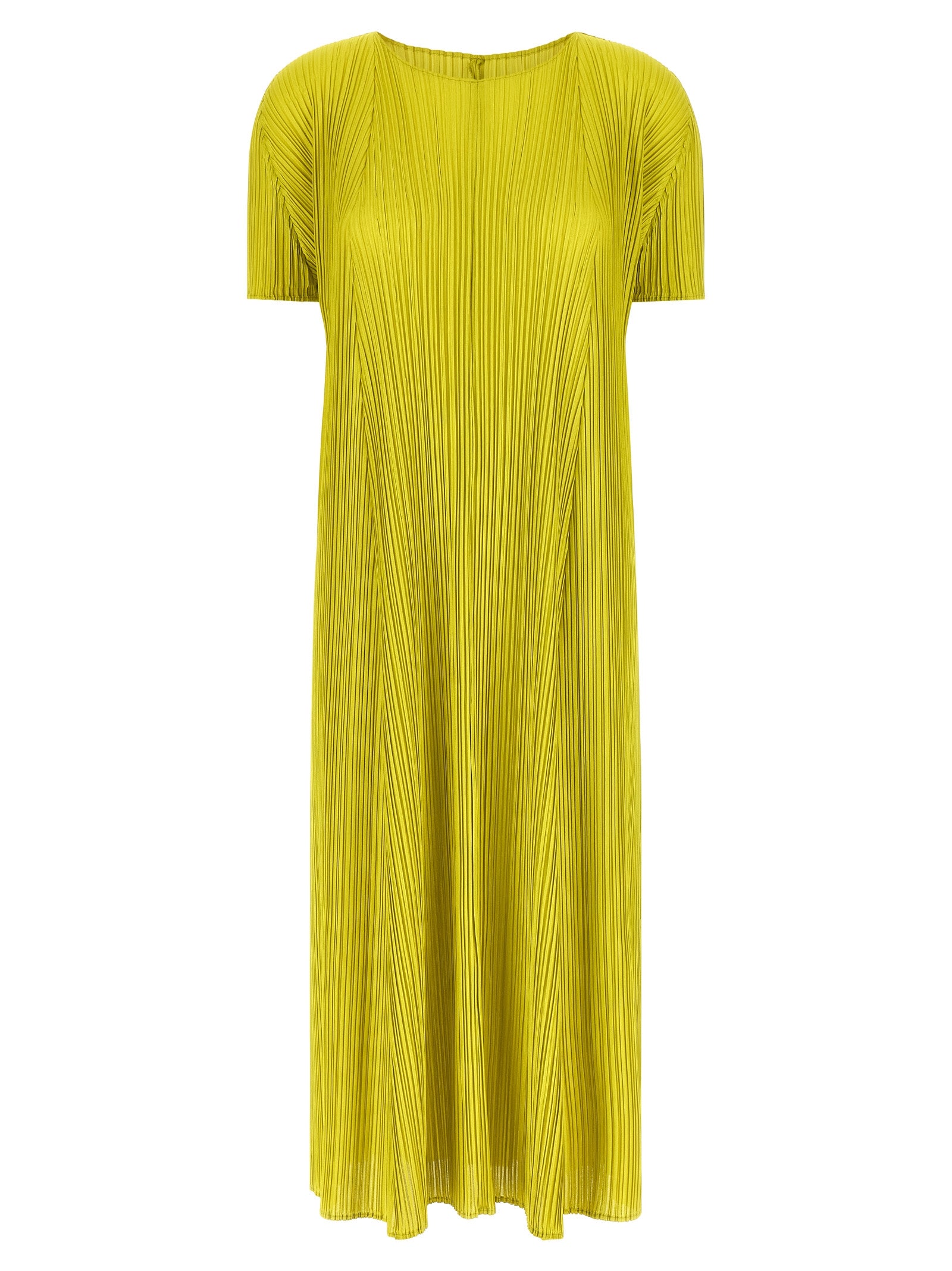 PLEATS PLEASE ISSEY MIYAKE Bicolor Polyester Midi Women's Dress