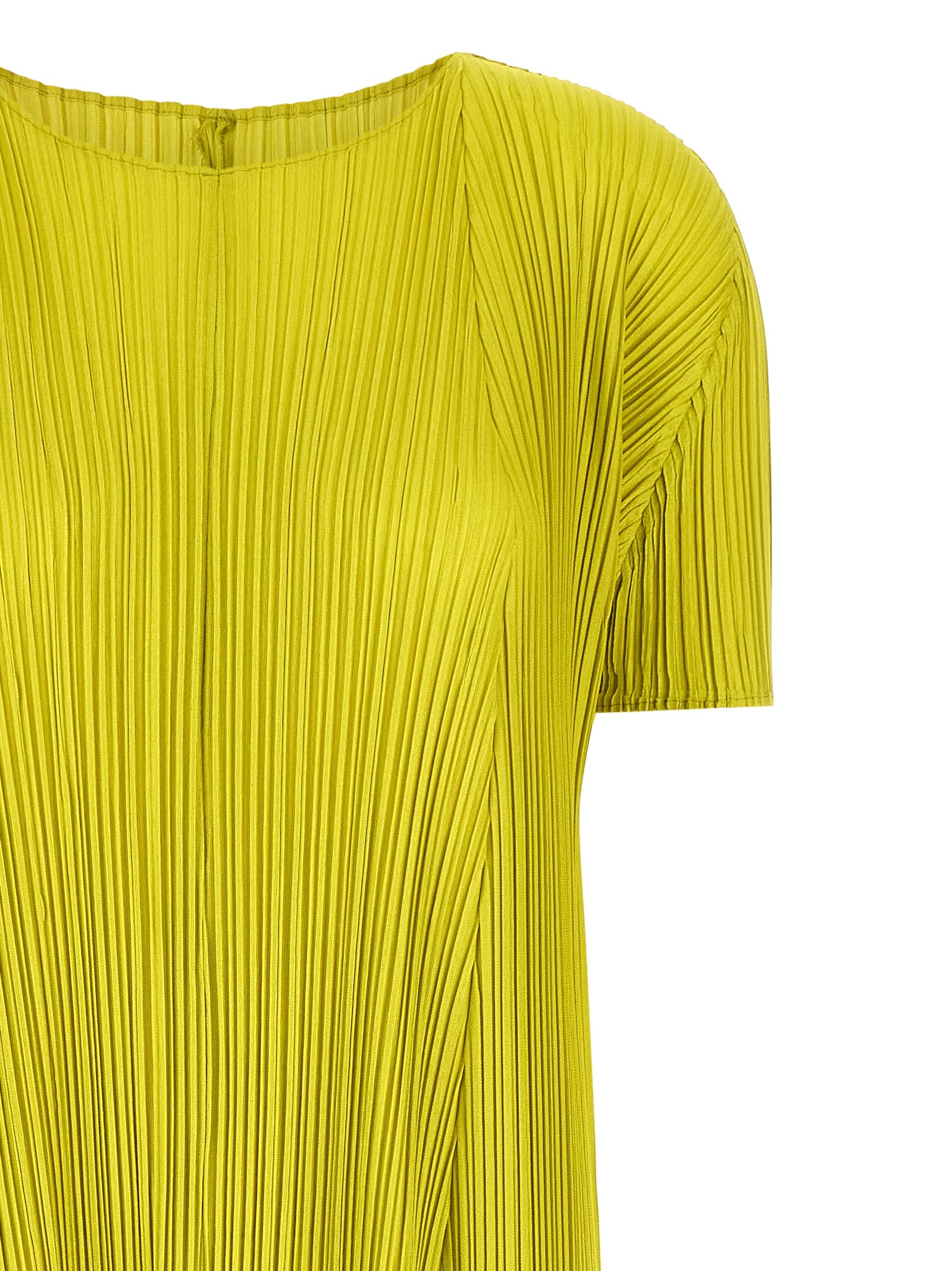 PLEATS PLEASE ISSEY MIYAKE Bicolor Polyester Midi Women's Dress