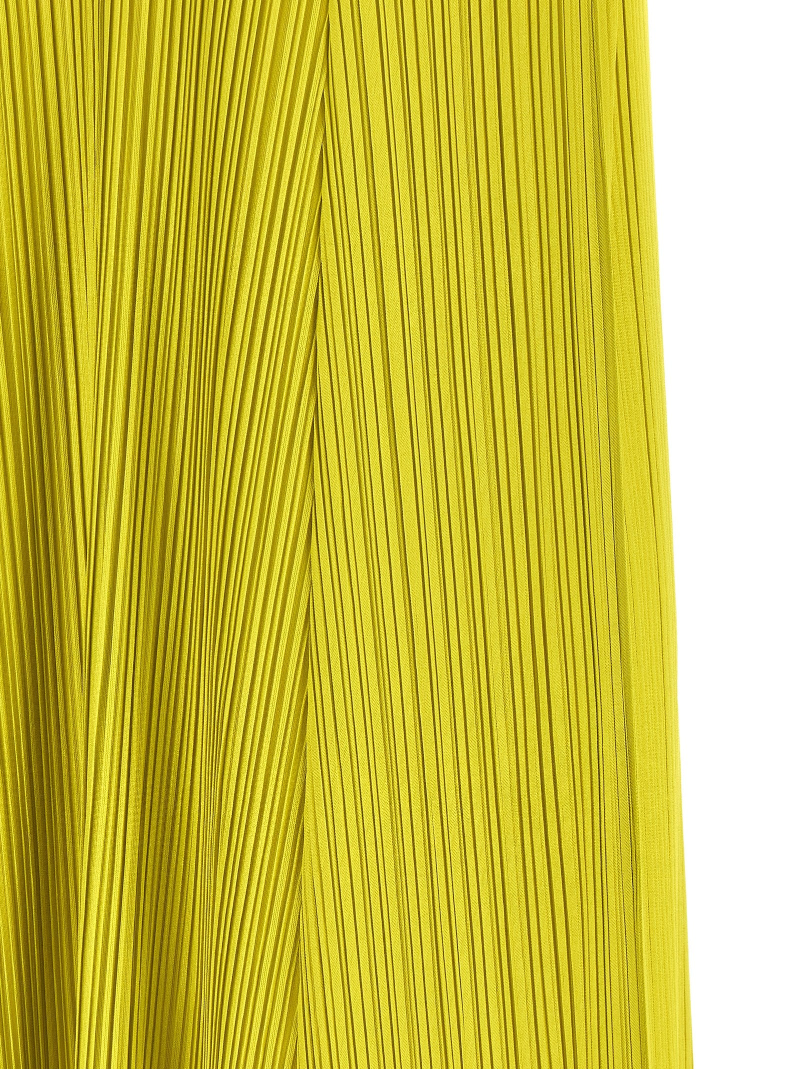 PLEATS PLEASE ISSEY MIYAKE Bicolor Polyester Midi Women's Dress