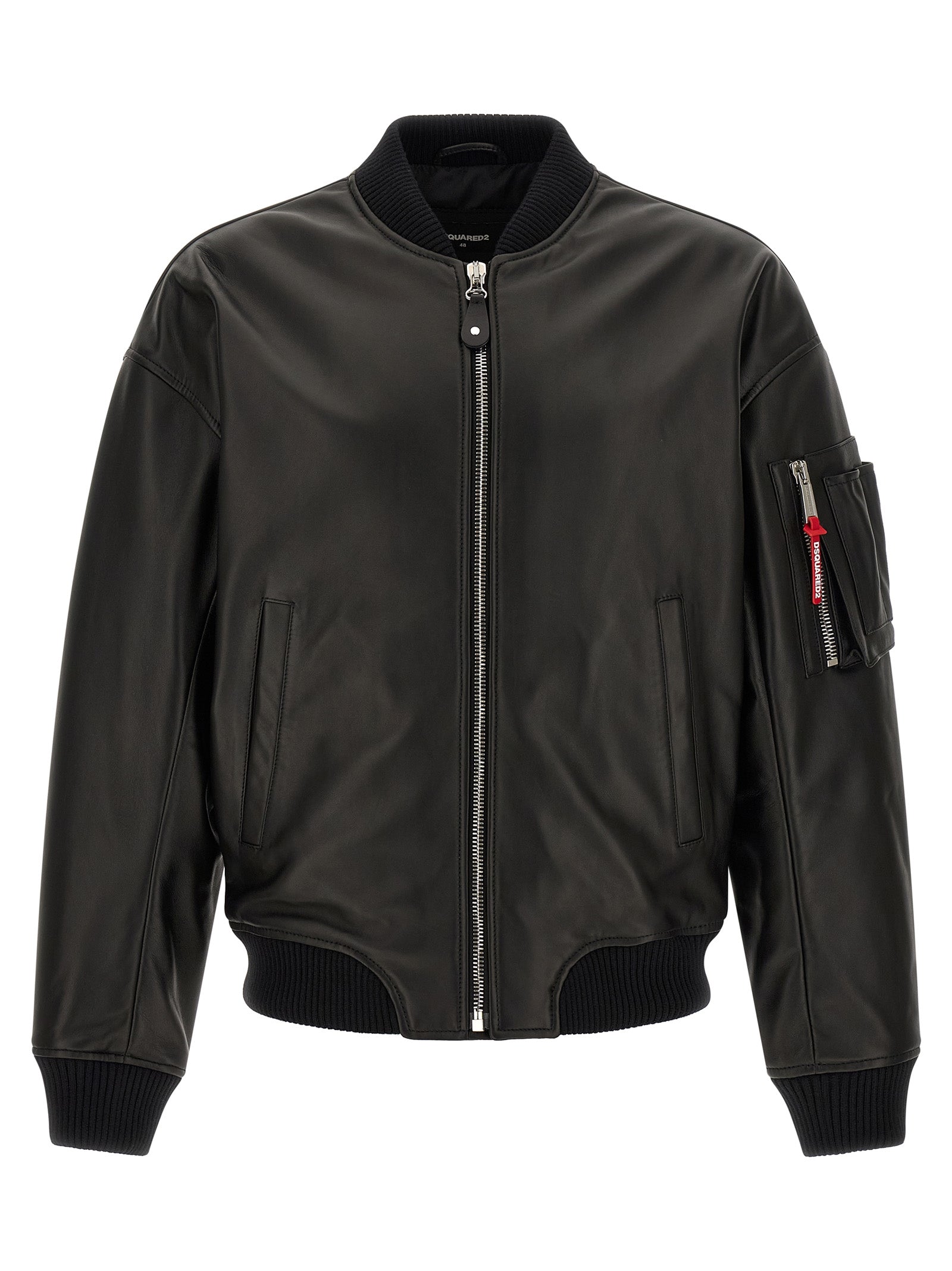 Dsquared² Black Leather Leather Men's Jacket