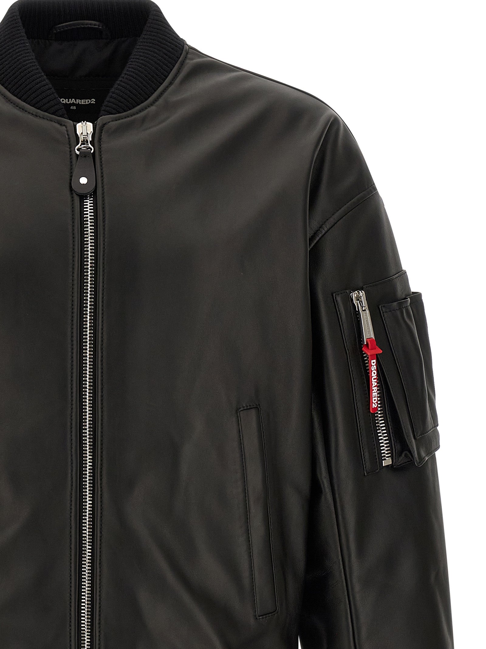 Dsquared² Black Leather Leather Men's Jacket