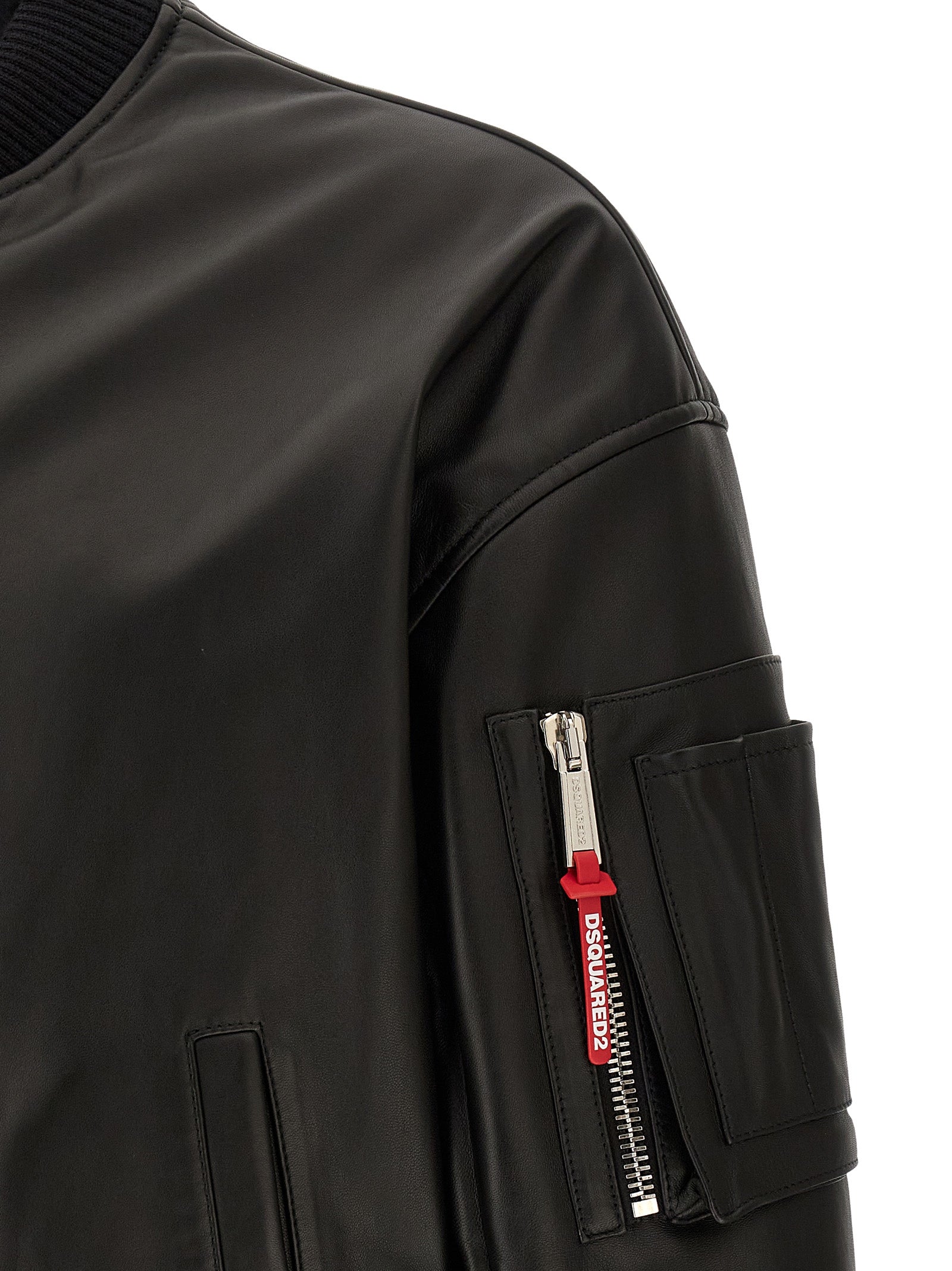 Dsquared² Black Leather Leather Men's Jacket