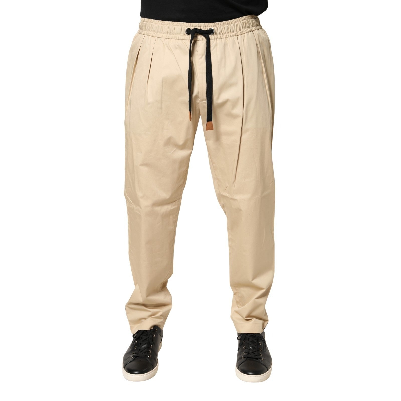 Dolce & Gabbana Beige Cotton Skinny Men Jogger Trouser Men's Pants