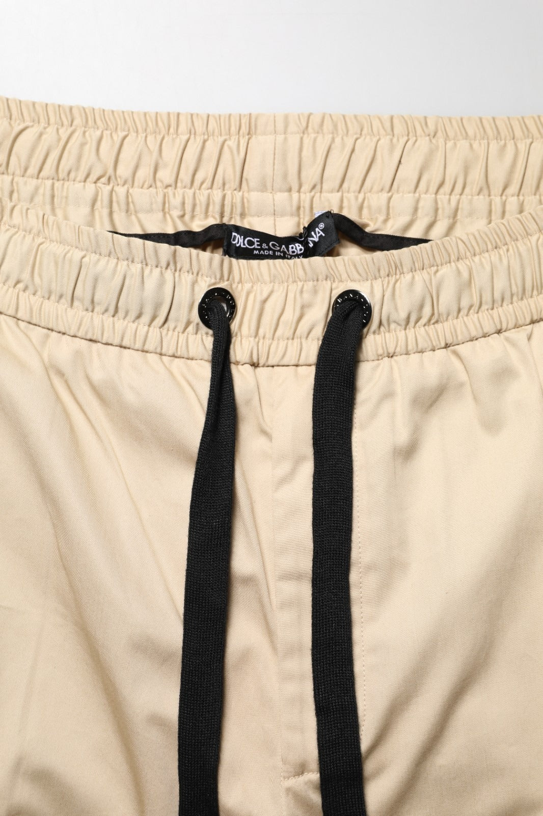 Dolce & Gabbana Beige Cotton Skinny Men Jogger Trouser Men's Pants