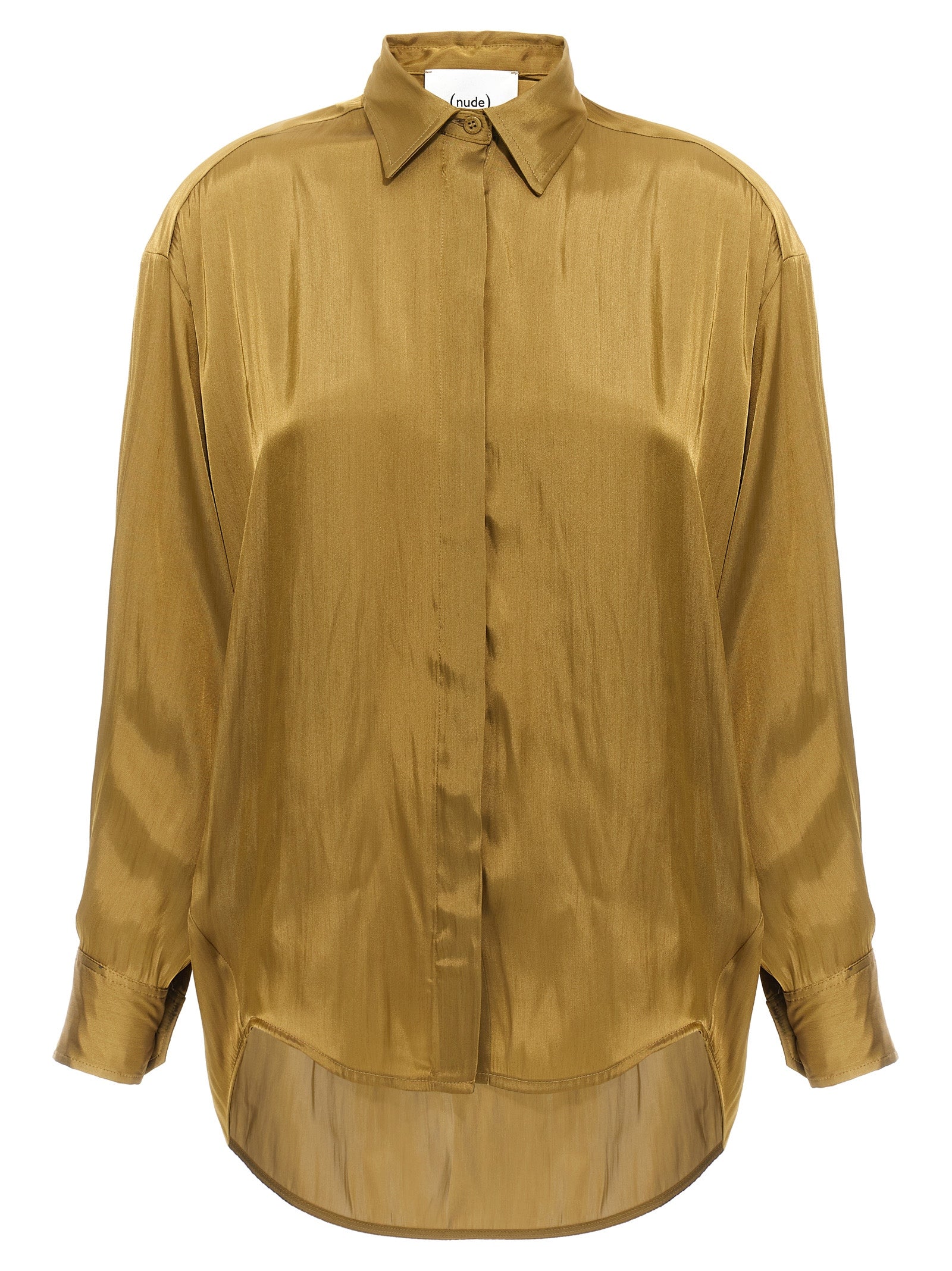 NUDE Gold Polyester Women's Blouse