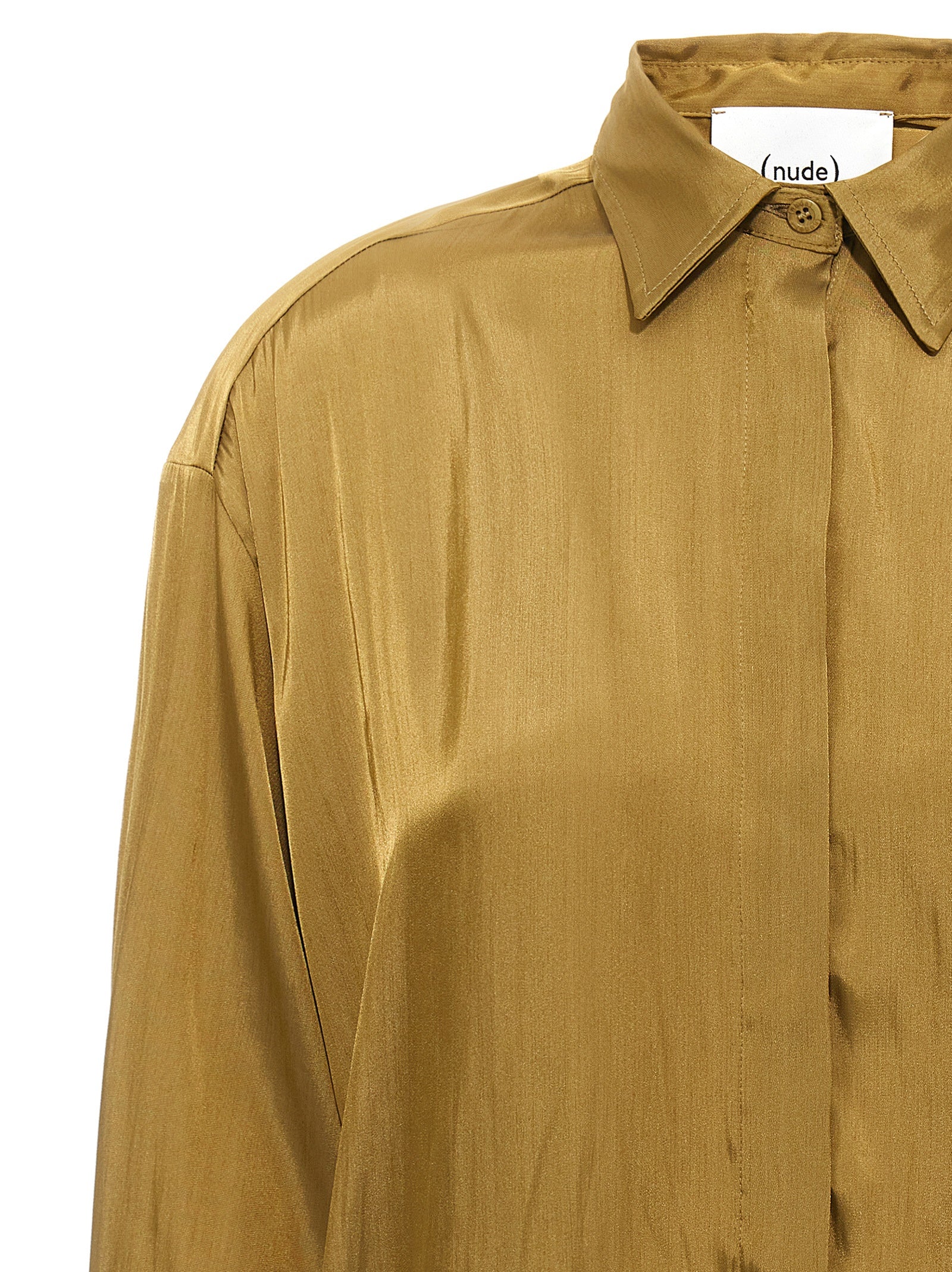 NUDE Gold Polyester Women's Blouse