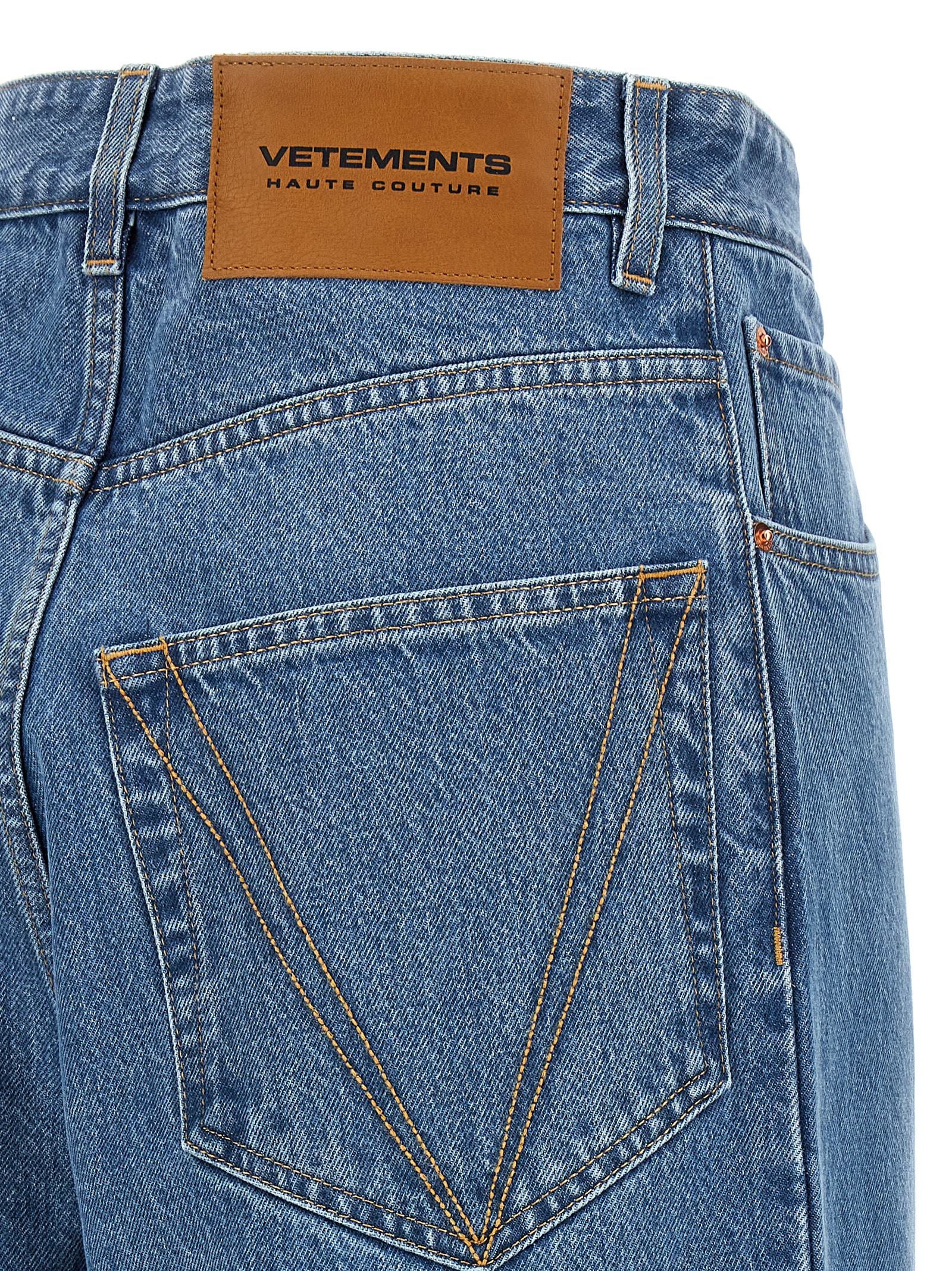 Vetements Blue Cotton Relaxed Fit Women's Jeans