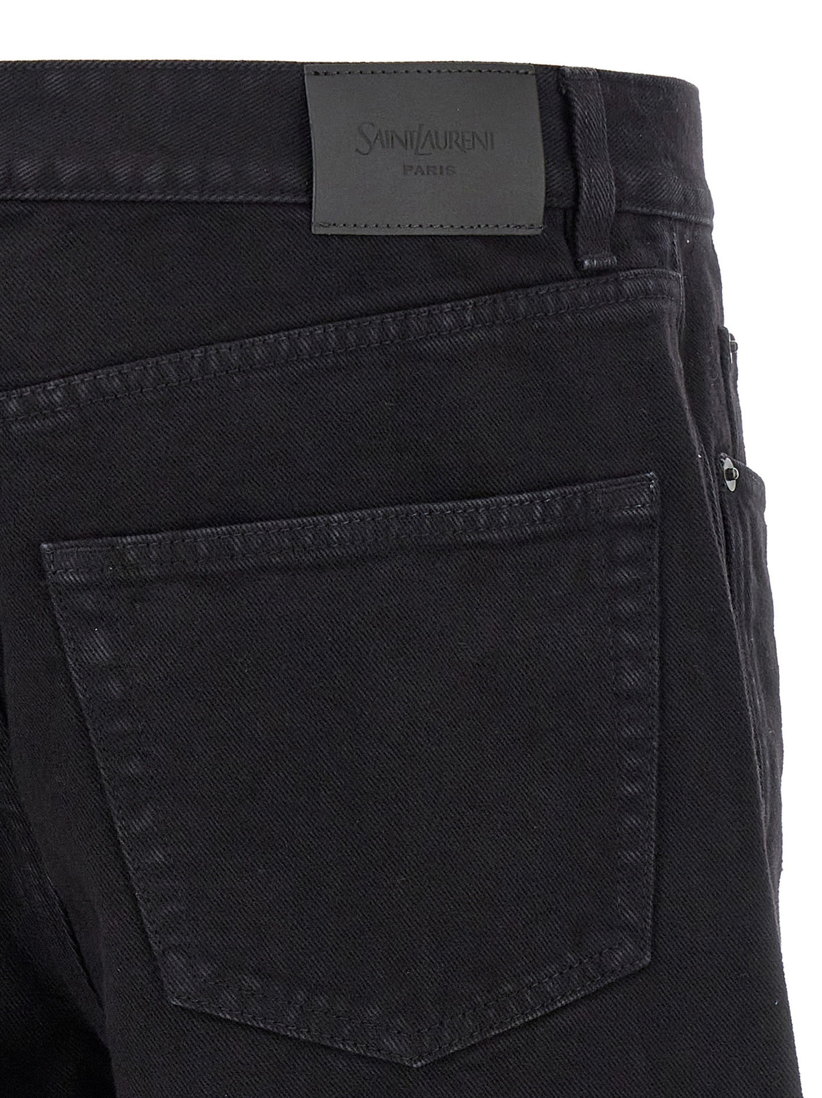 Saint Laurent Black Cotton Straight-Leg Men's Jeans