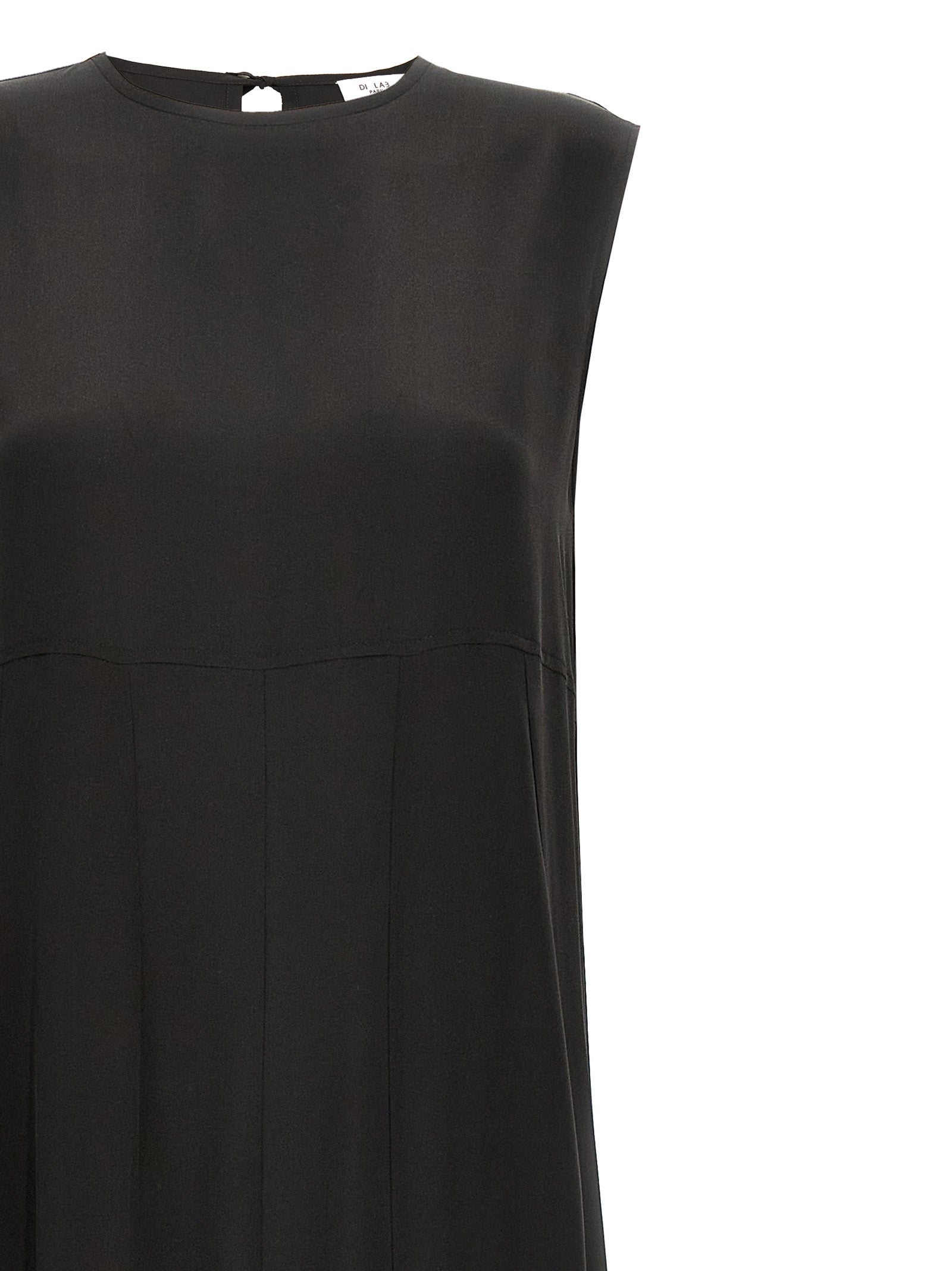 DI.LA3 PARI' Black Silk Long Women's Dress