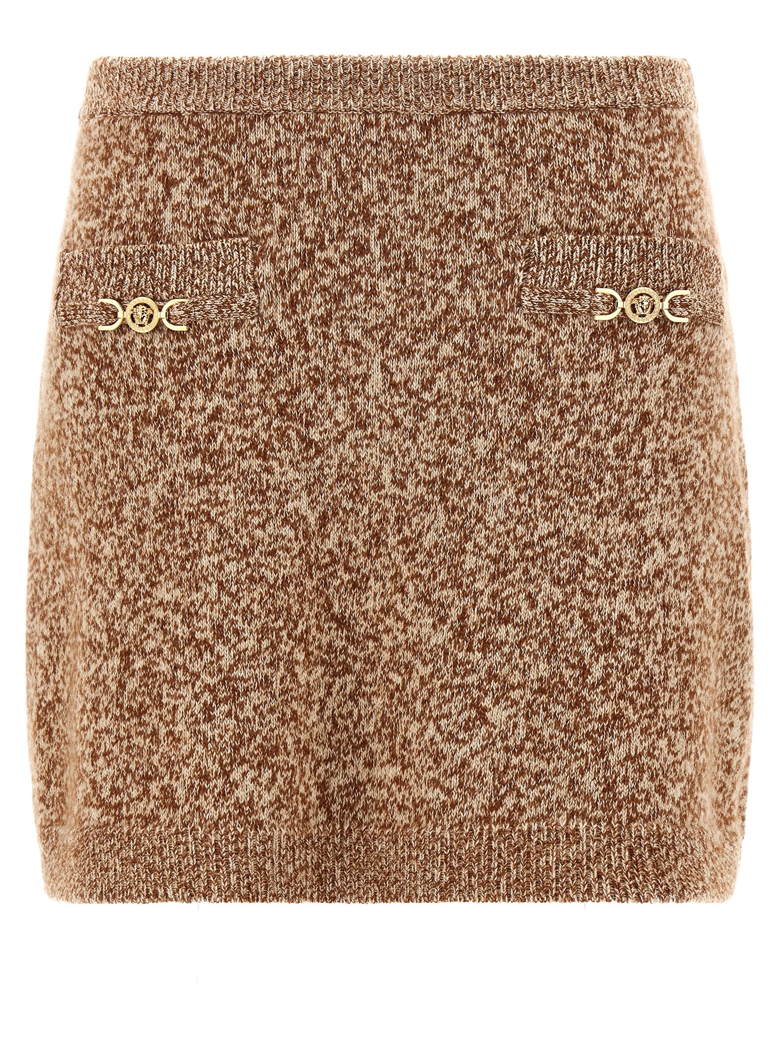 Versace Multicolor Virgin Wool Long Women's Skirt