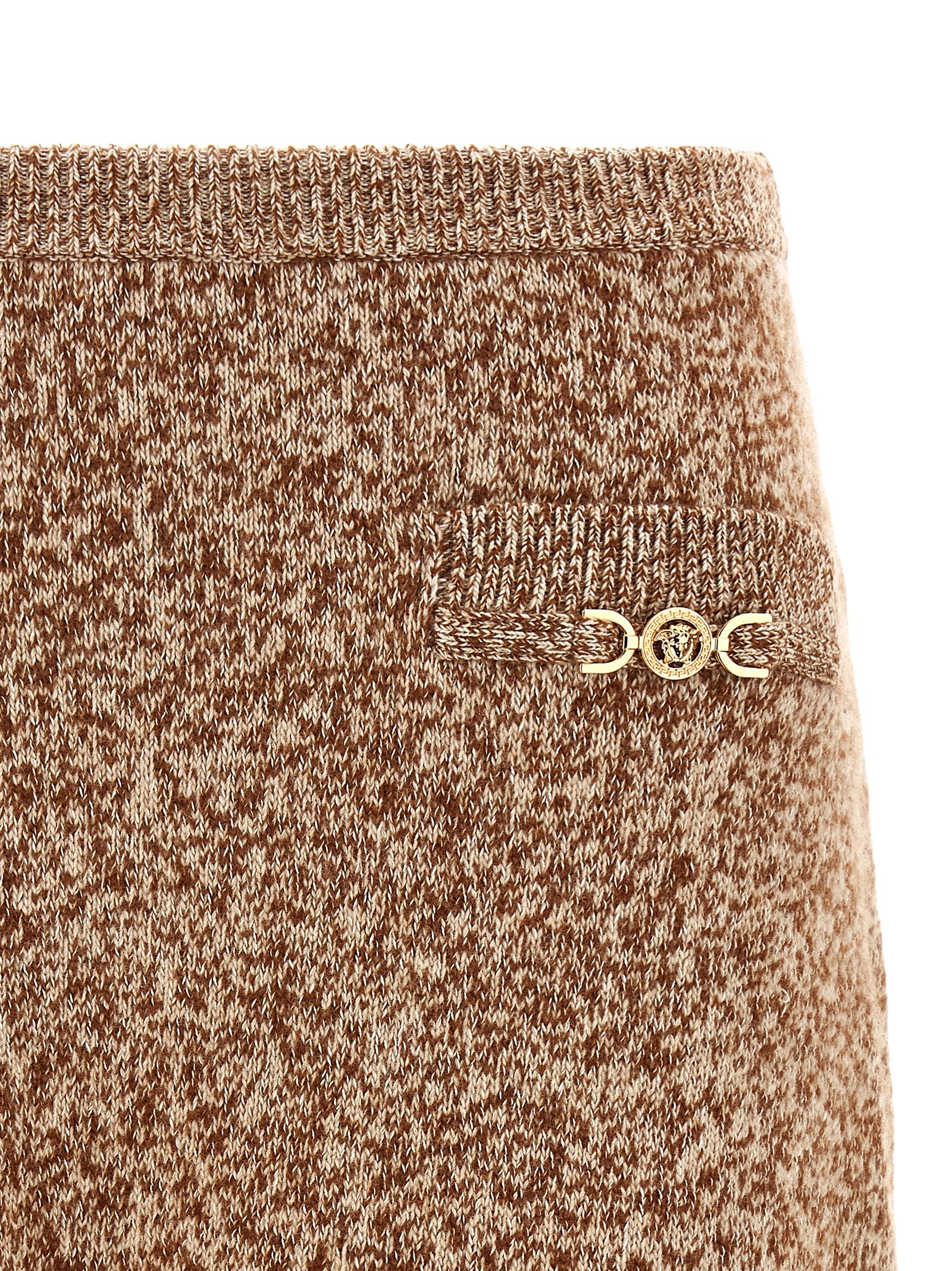 Versace Multicolor Virgin Wool Long Women's Skirt