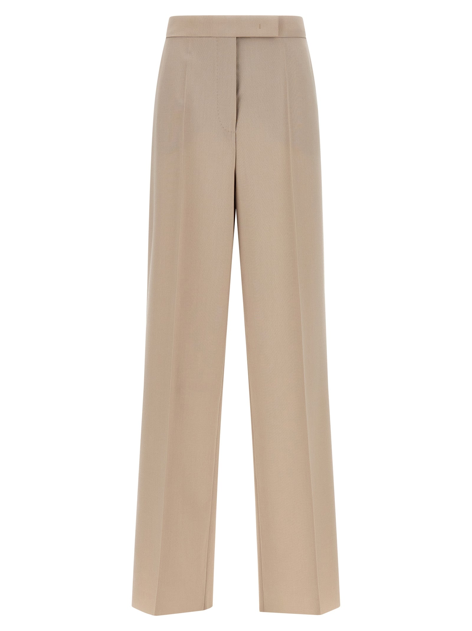 Max Mara Beige Virgin Wool Dress Women's Pants