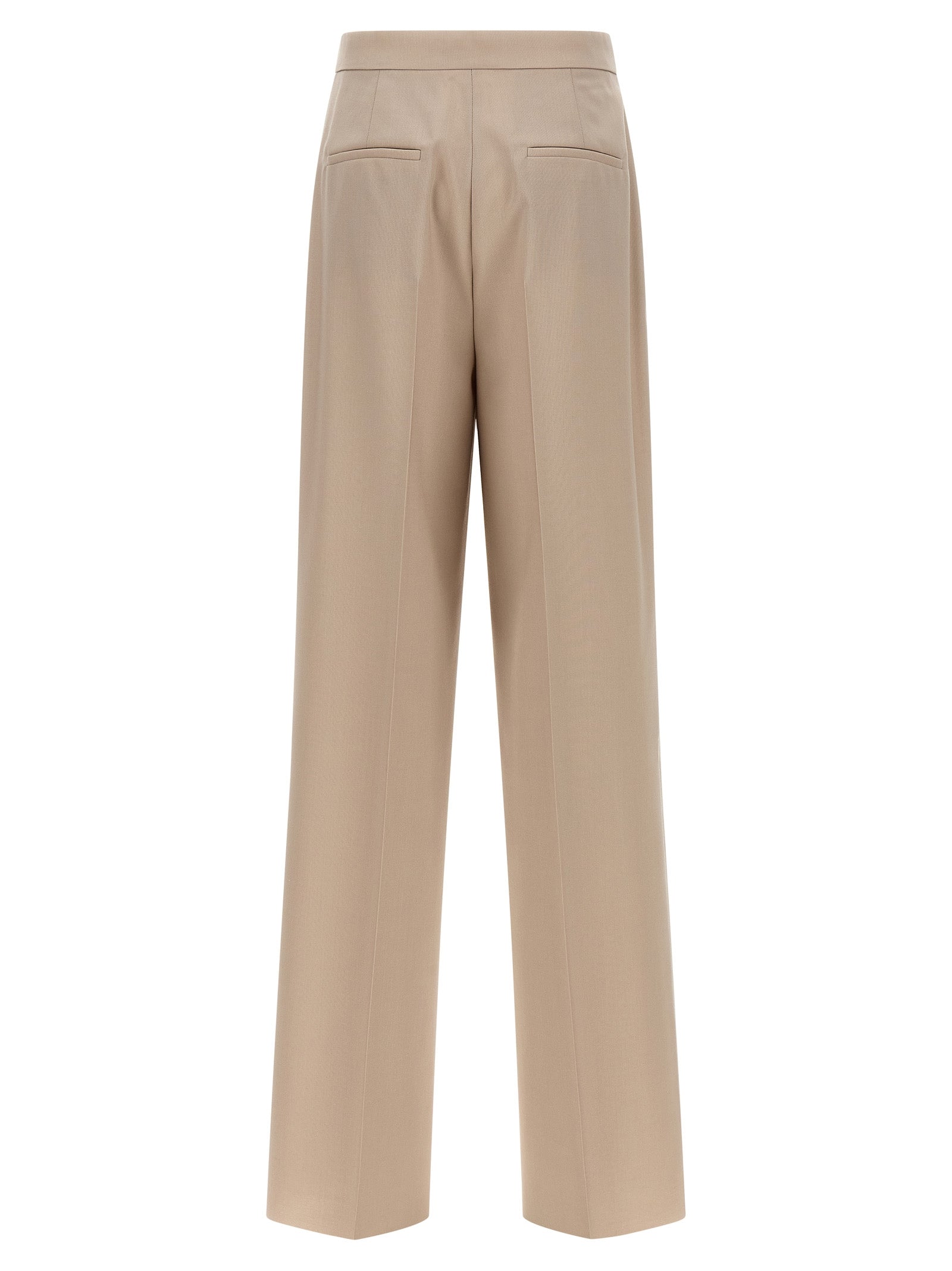 Max Mara Beige Virgin Wool Dress Women's Pants