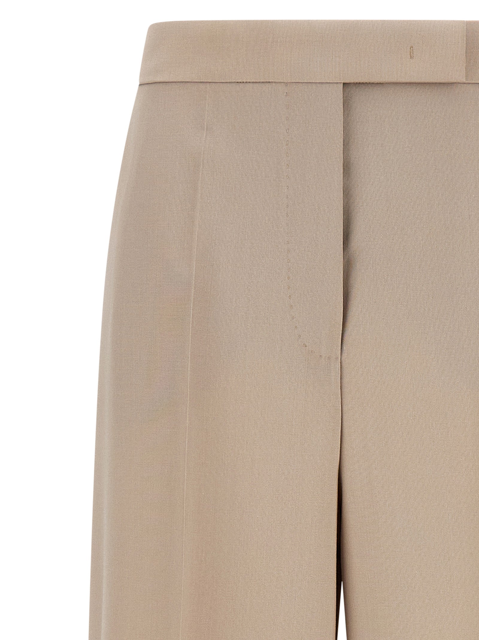 Max Mara Beige Virgin Wool Dress Women's Pants